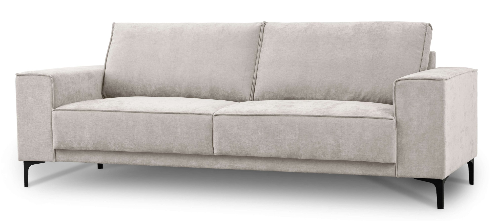 Places of Style 3-Sitzer »3er Sofa Oland, Struktur, Flachgewebe, Luxus-Microfaser, Boucle«, 224 cm, Wellenunterfederung, Skandi-Design, Metallfüße