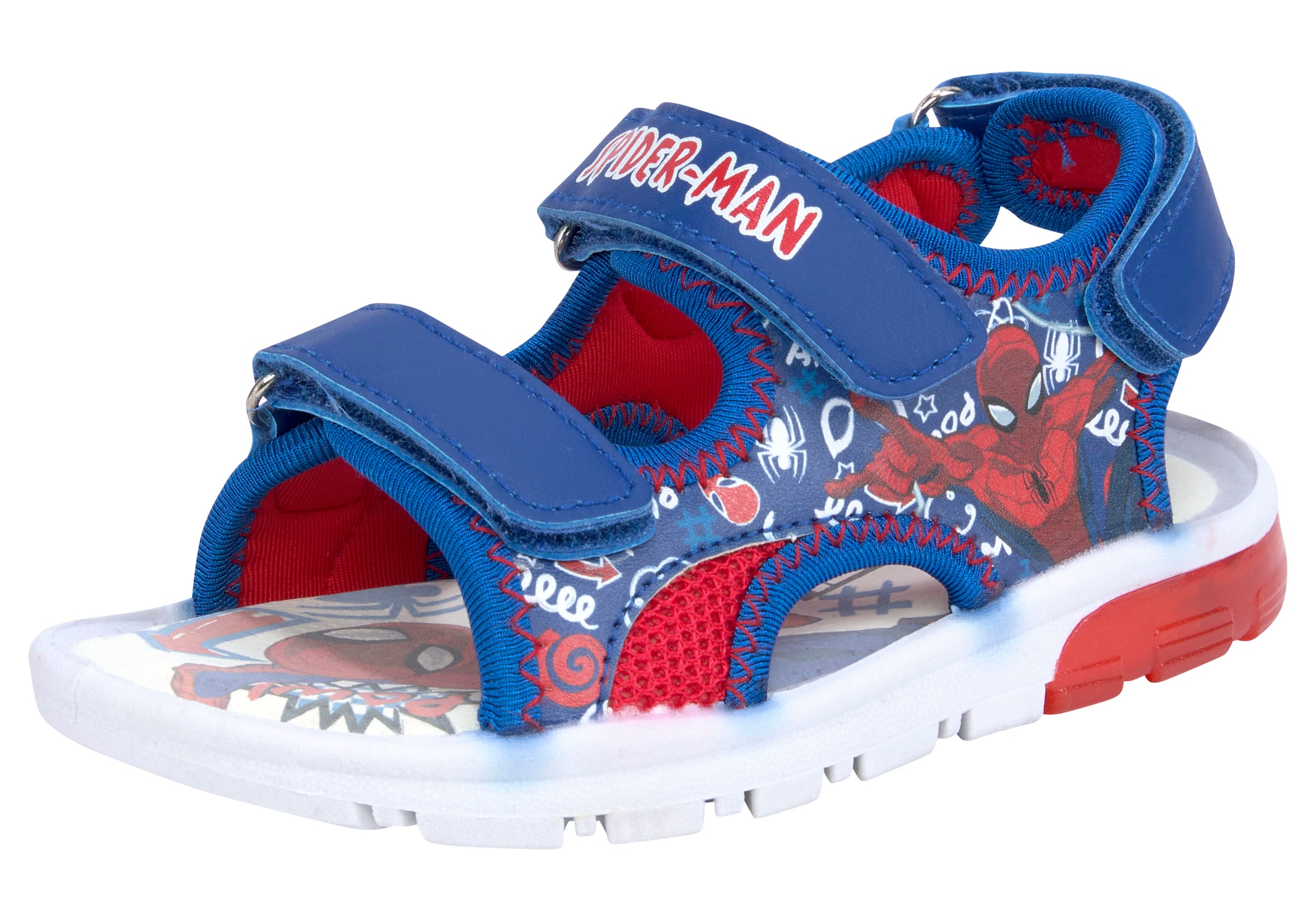 Disney Sandale "Spiderman", mit cooler Blinkfunktion und mit Klettverschlüssen