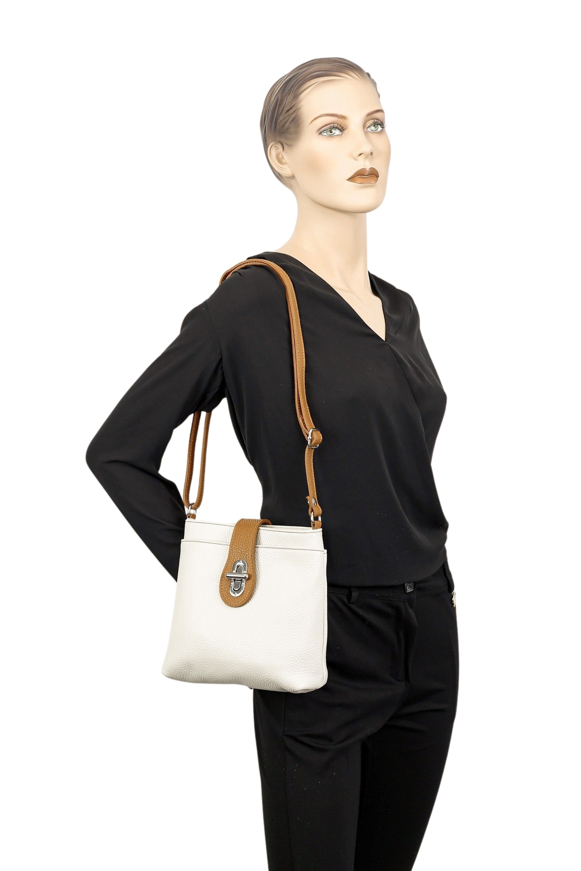 COLLEZIONE ALESSANDRO Umhängetasche »Crema«, Echt Leder, Made in Italy