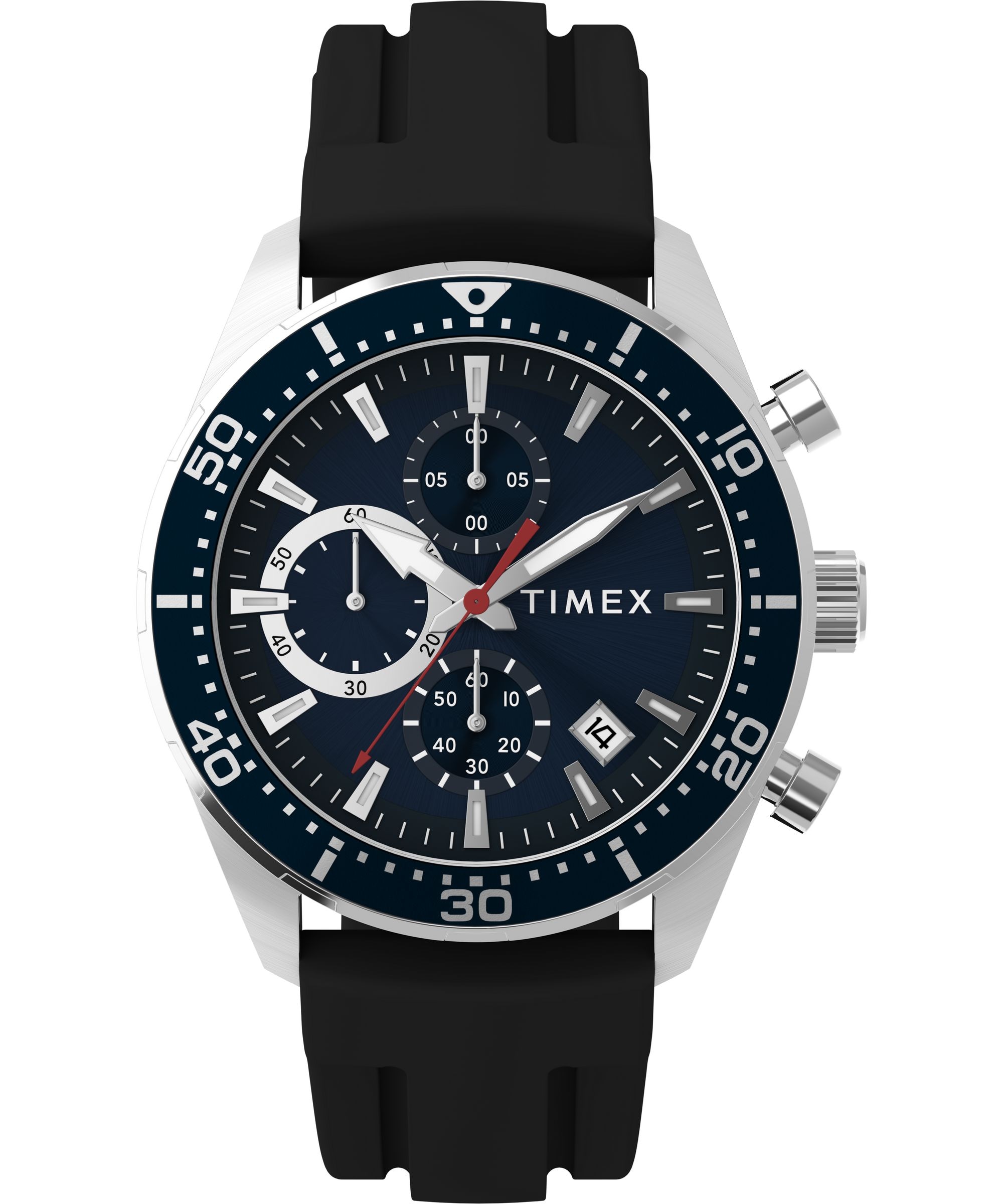 Timex Chronograph »Ridgefield Chronograph« Quarzuhr, Armbanduhr, Herrenuhr, Silikonarmband, analog, Tag