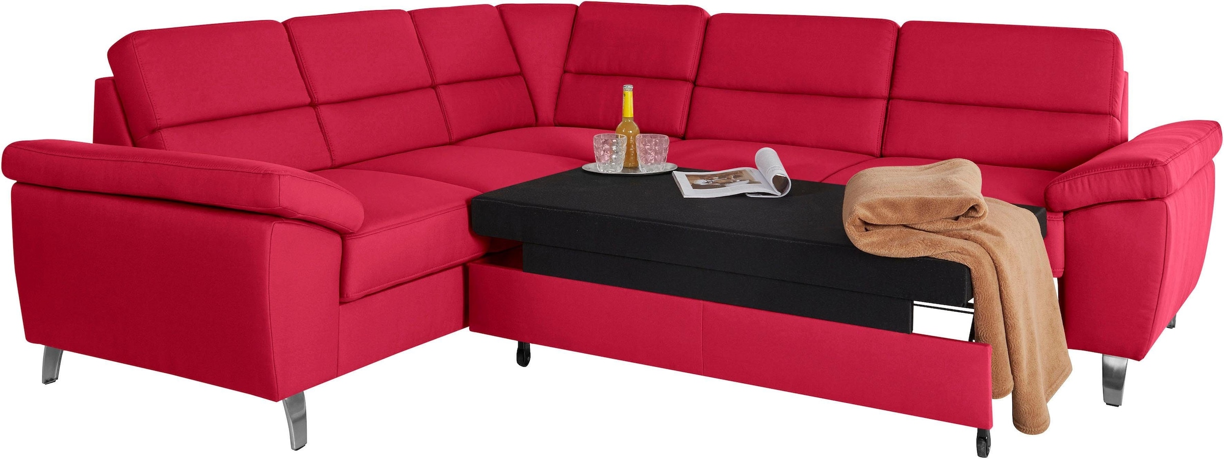 sit&more Ecksofa »Sorano L-Form«, wahlweise mit Bett- und Relaxfunktion, inkl. Bettkasten