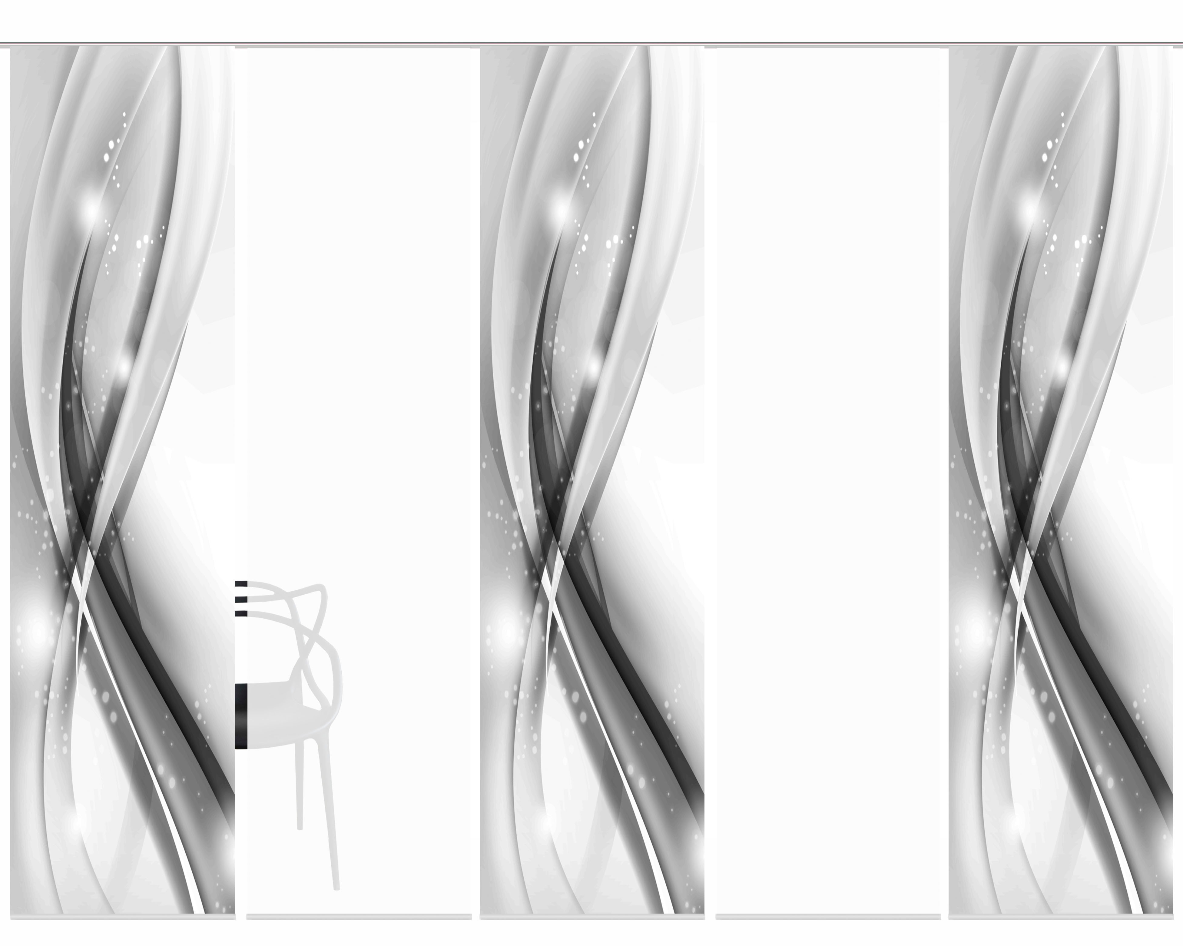 Thumbnail - HOME WOHNIDEEN Schiebegardine "GLIWE" Paneelwagen 5 Stk. tlg. Schiebevorhang Digi 5er Set GLIWE GRÜN