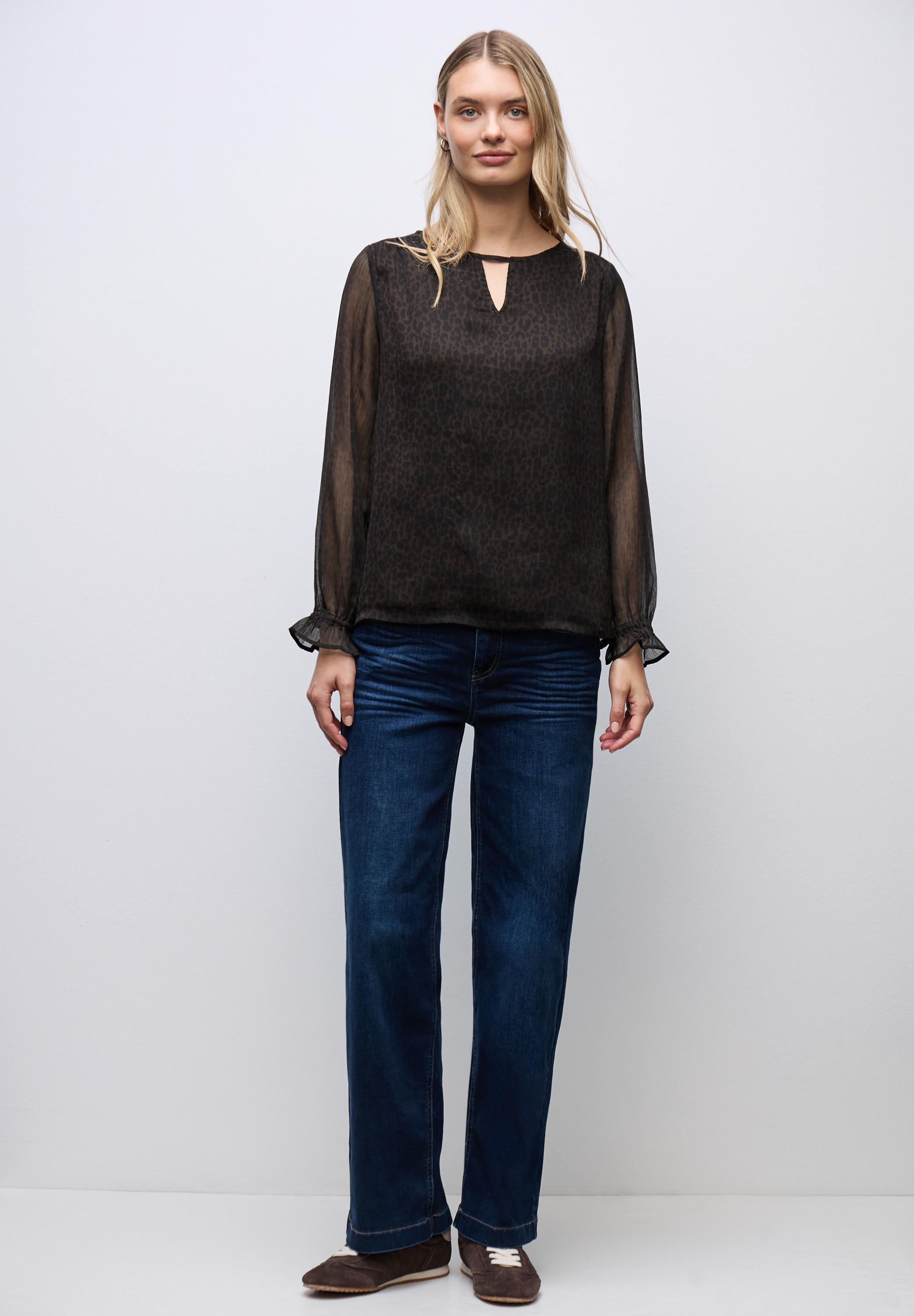 STREET ONE Langarmbluse mit Leomuster