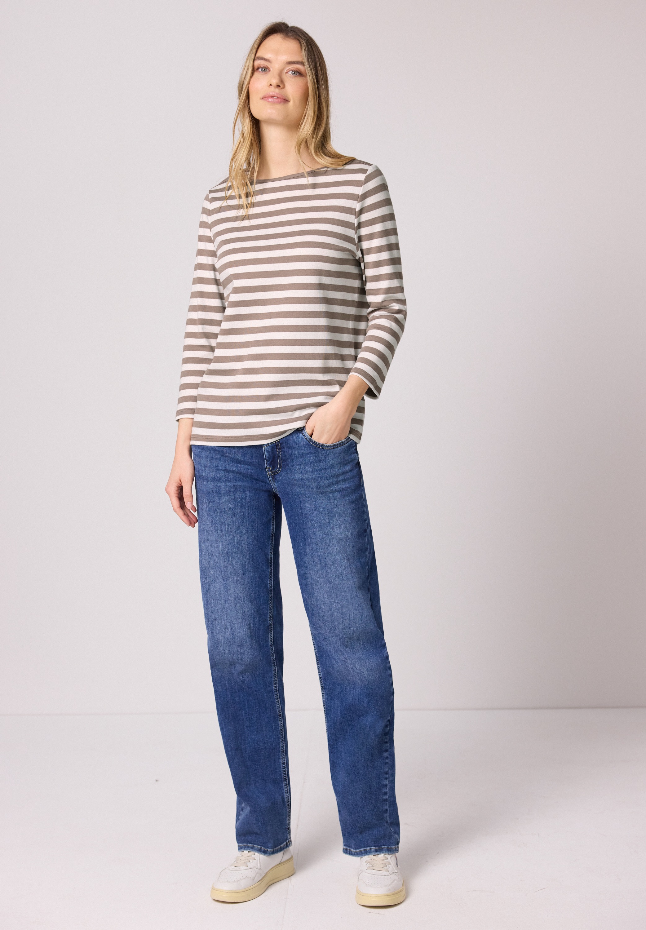 STREET ONE 3/4-Arm-Shirt aus reiner Baumwolle