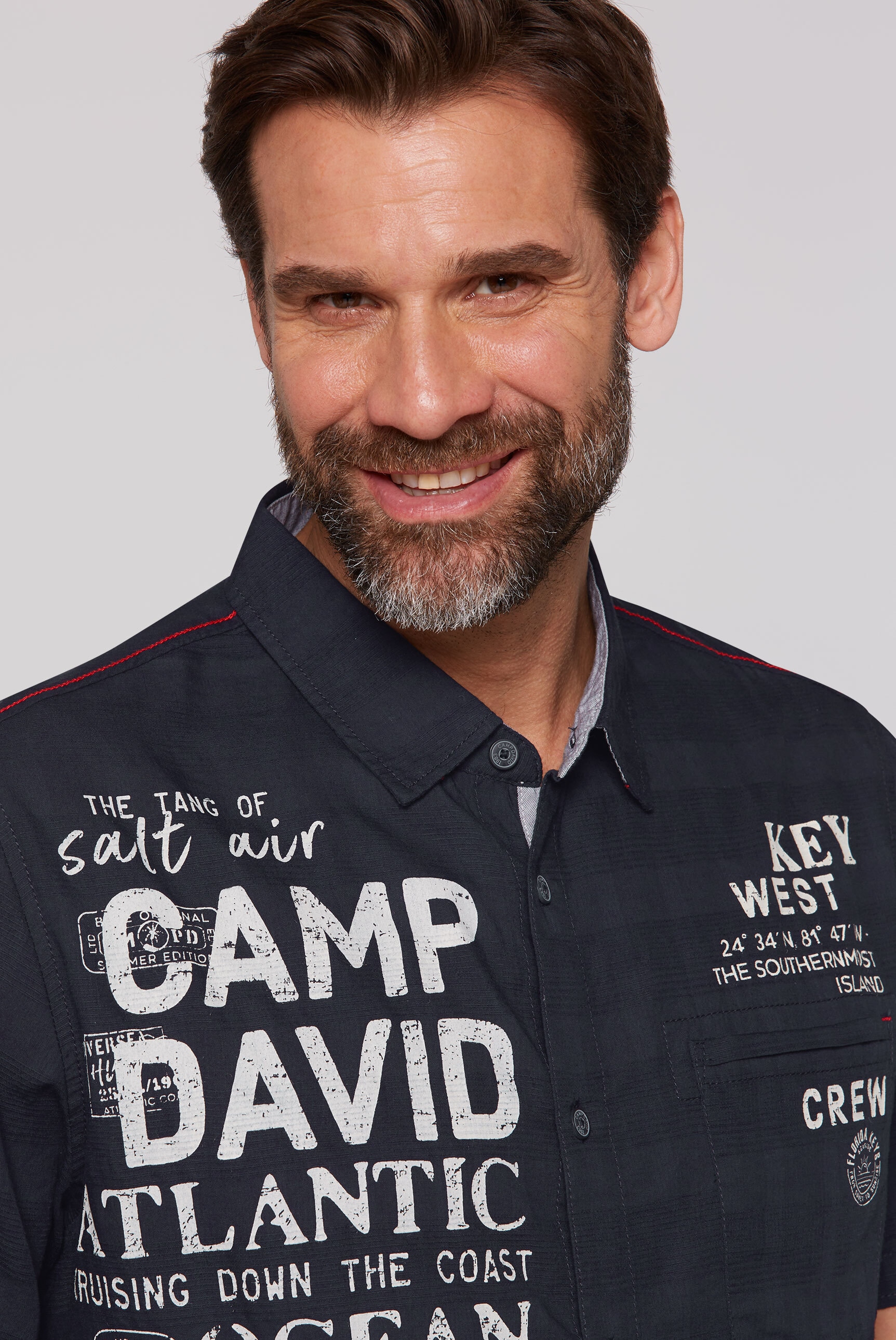 CAMP DAVID Kurzarmhemd, mit Karo-Struktur