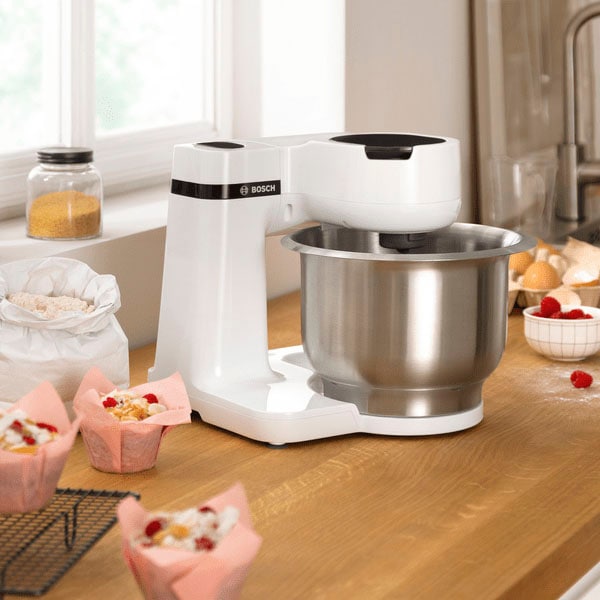 BOSCH Küchenmaschine »MUMS2EW00 MUM Serie 2«, vielseitig einsetzbar, Patisserieset Edelstahl, weiß