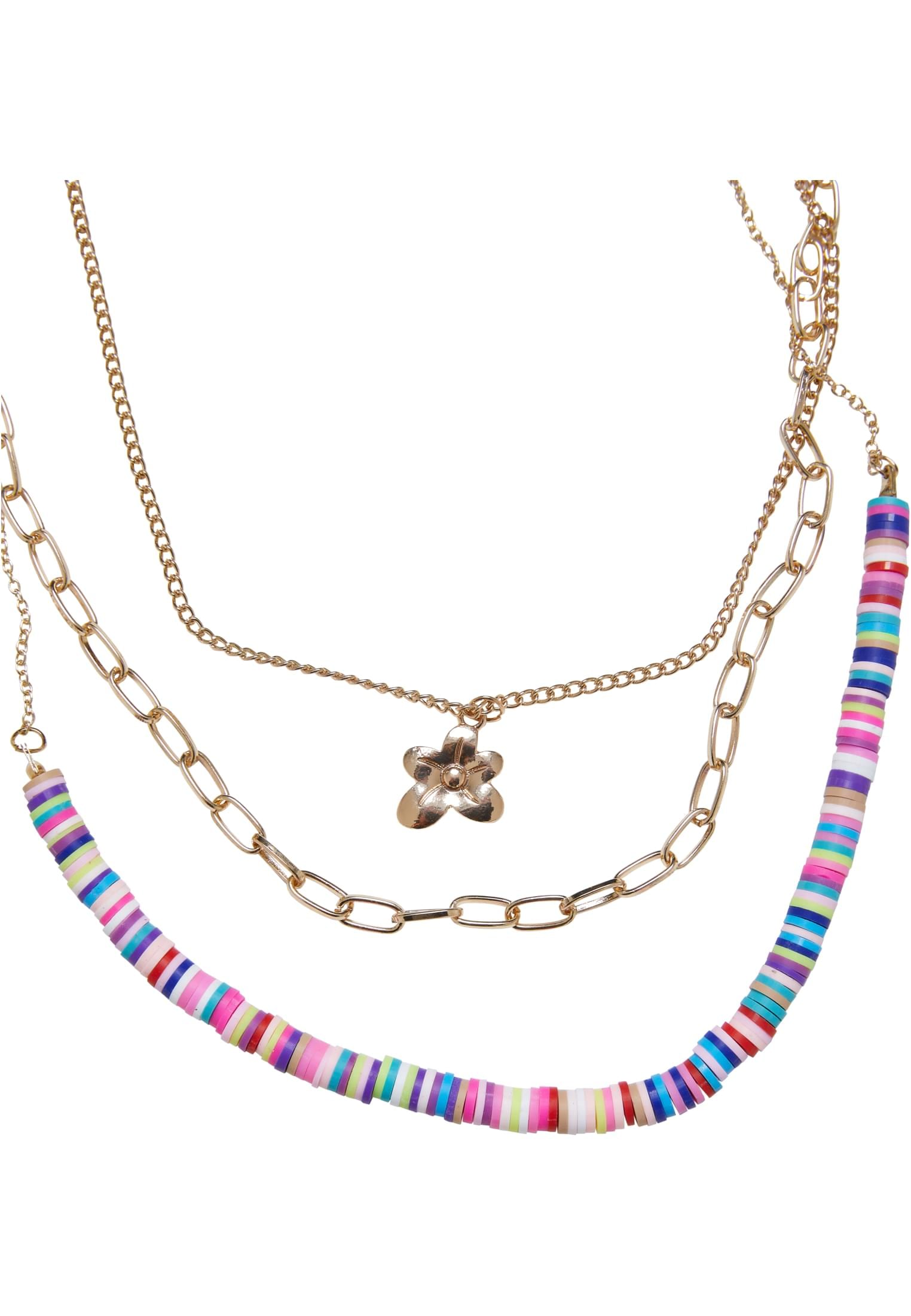 URBAN CLASSICS Edelstahlkette »Accessoires Flower Layering Bead Necklace | 3-Pack« BAUR für Various bestellen