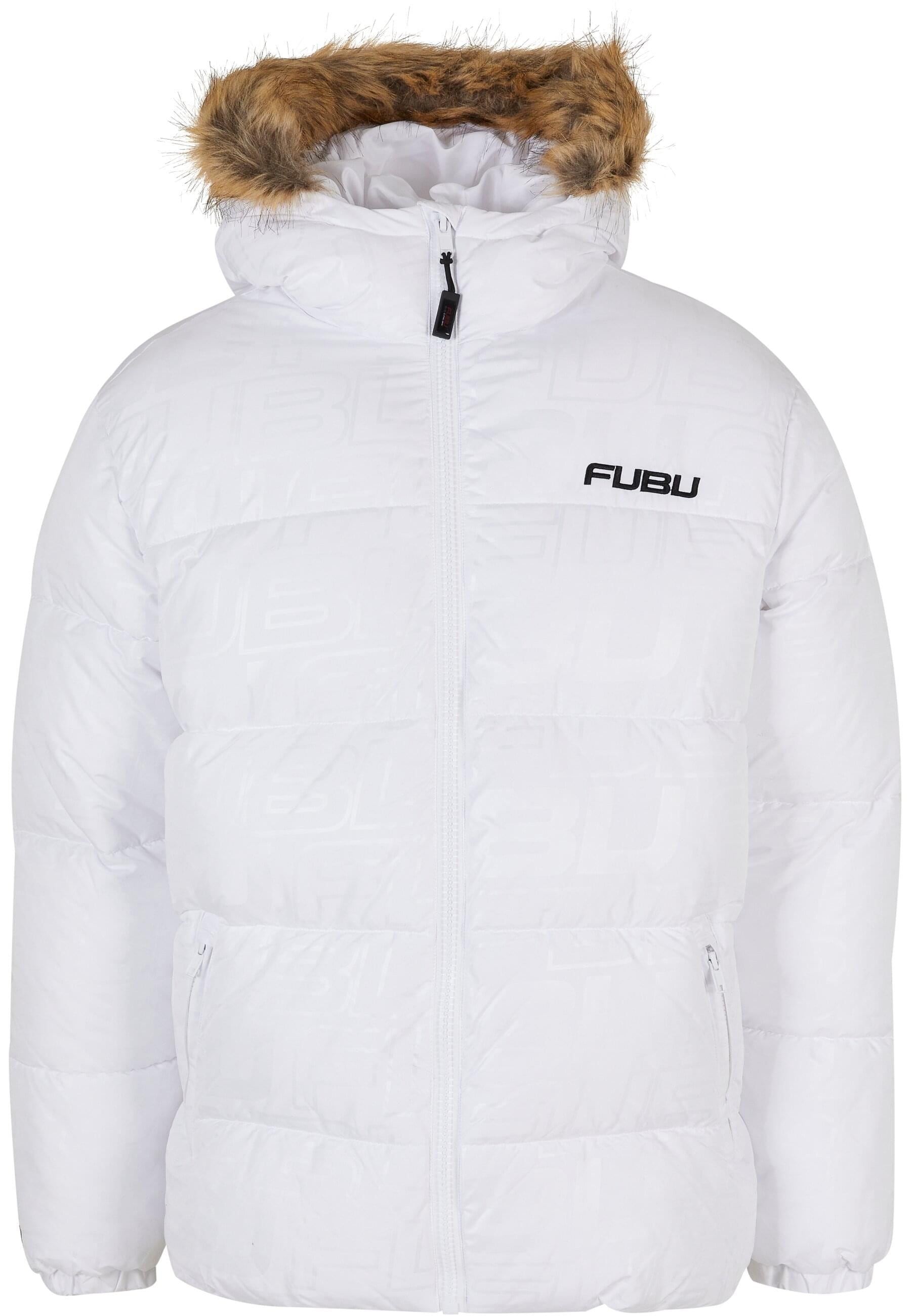 Fubu Winterjacke "Fubu Herren FM224-039-1 FUBU Corporate AOP Puffer Jacket", (1 St.), mit Kapuze