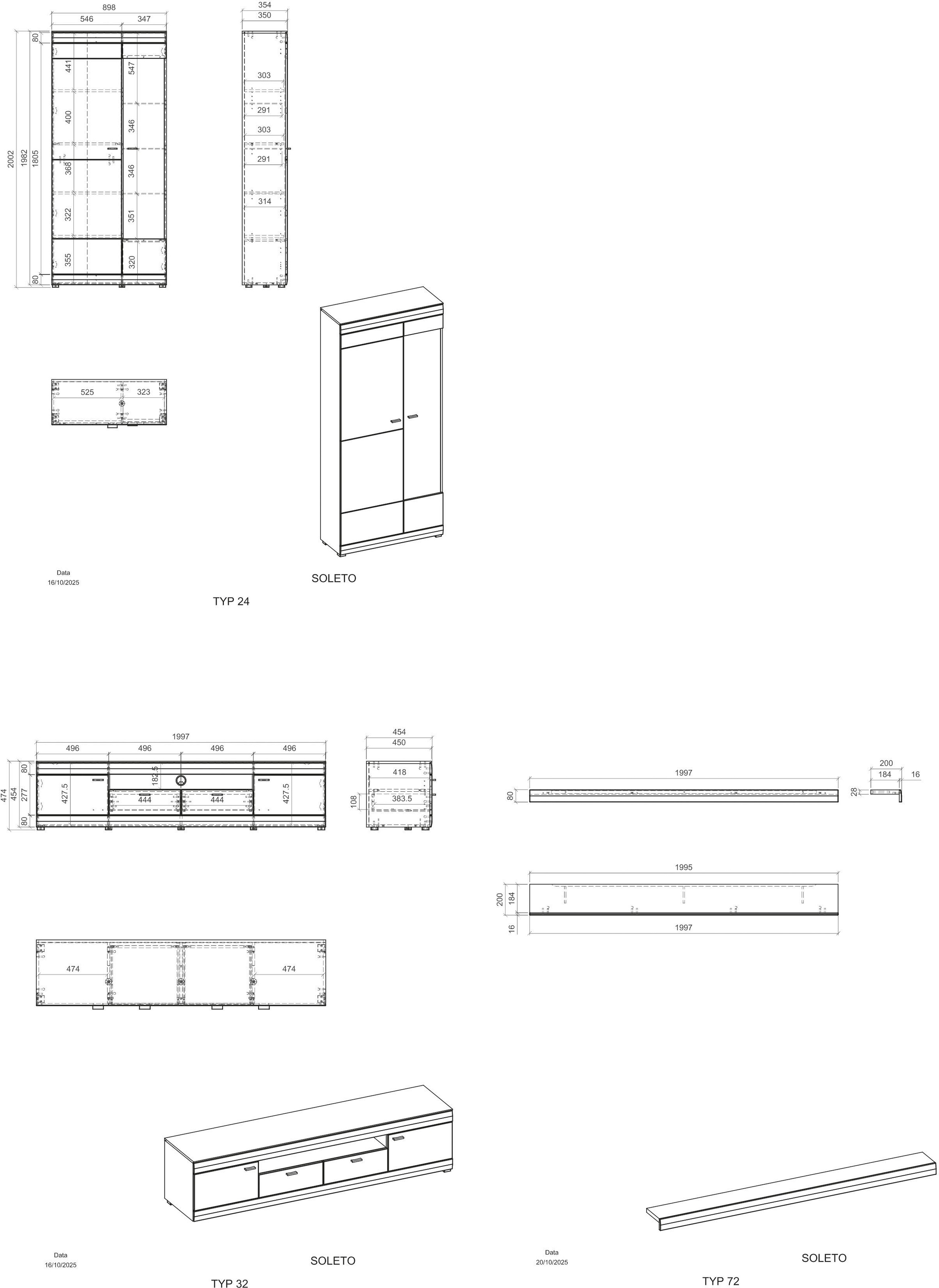 Home affaire Wohnwand »Soleto, zeitlose Anbauwand, Komplettset im modernen Stil« Komplett-Set, 3 Stk. tlg.