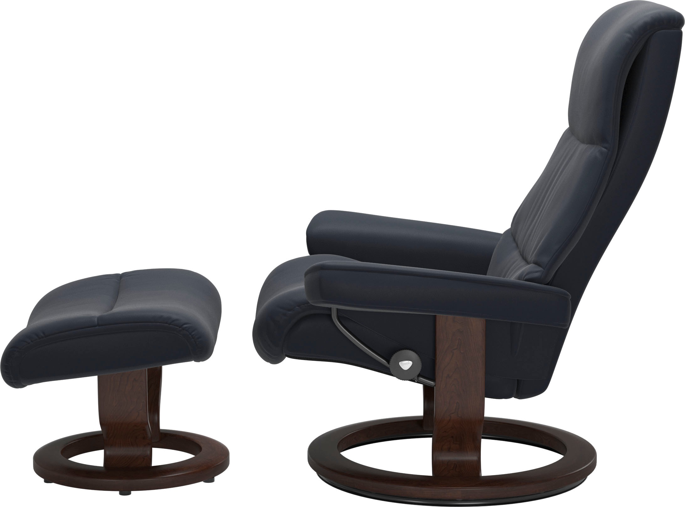 Stressless® Relaxsessel »View«, (Set, Relaxsessel mit Hocker), mit Classic Base, Größe M,Gestell Braun