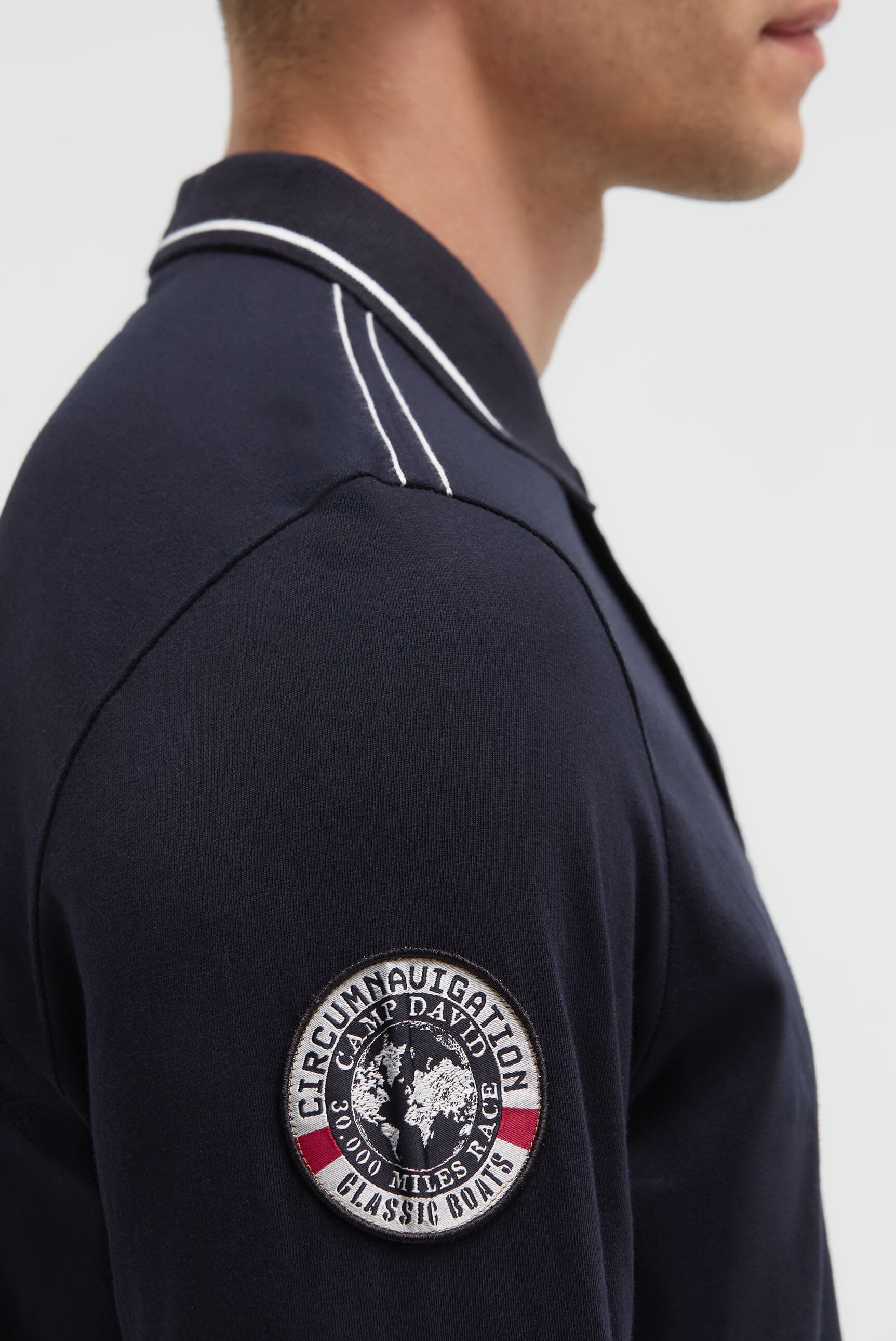 CAMP DAVID Langarm-Poloshirt aus Baumwolle