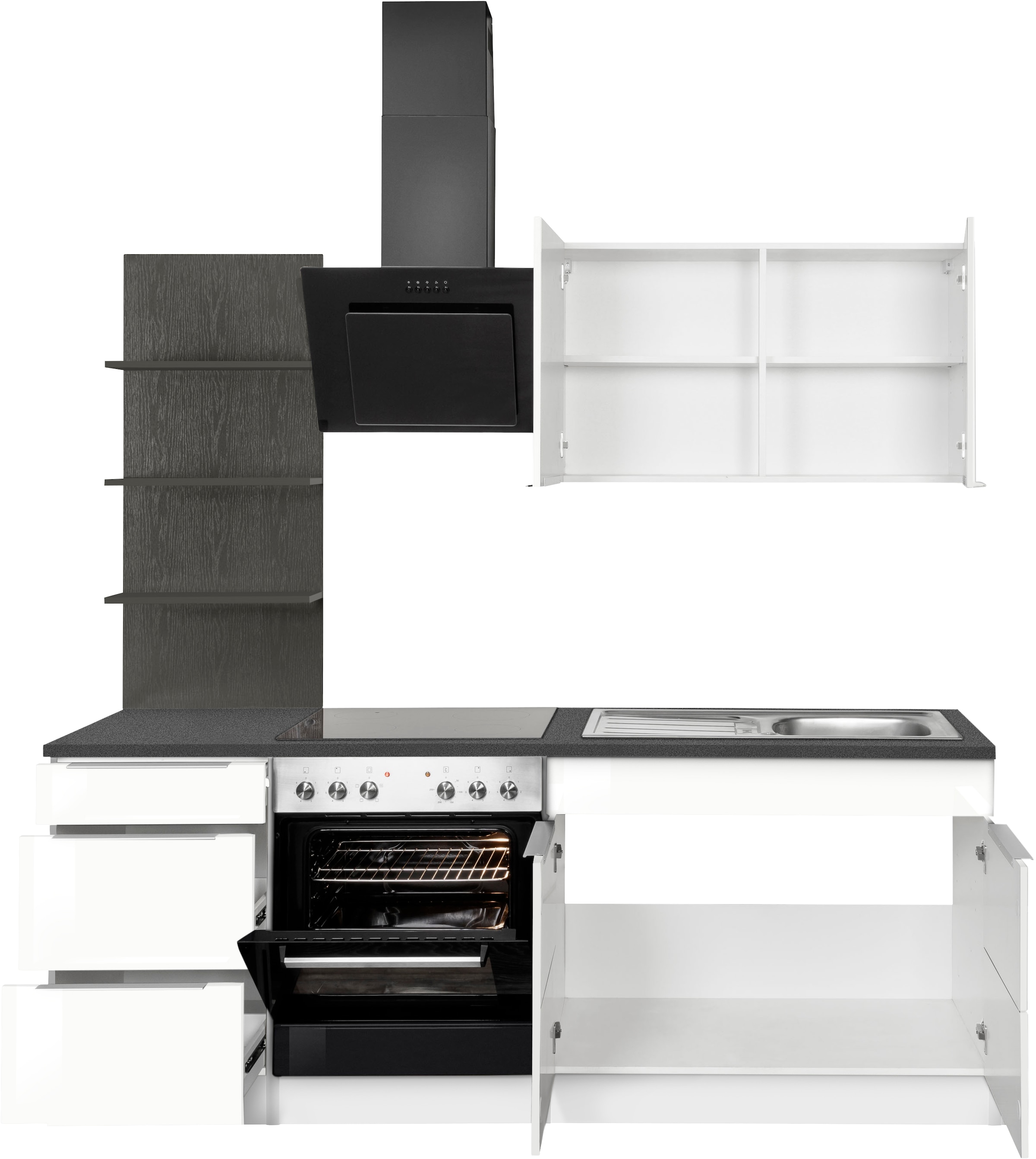 Kochstation Küchenzeile »KS-Brindisi«, ohne Geräte, Breite 210 cm