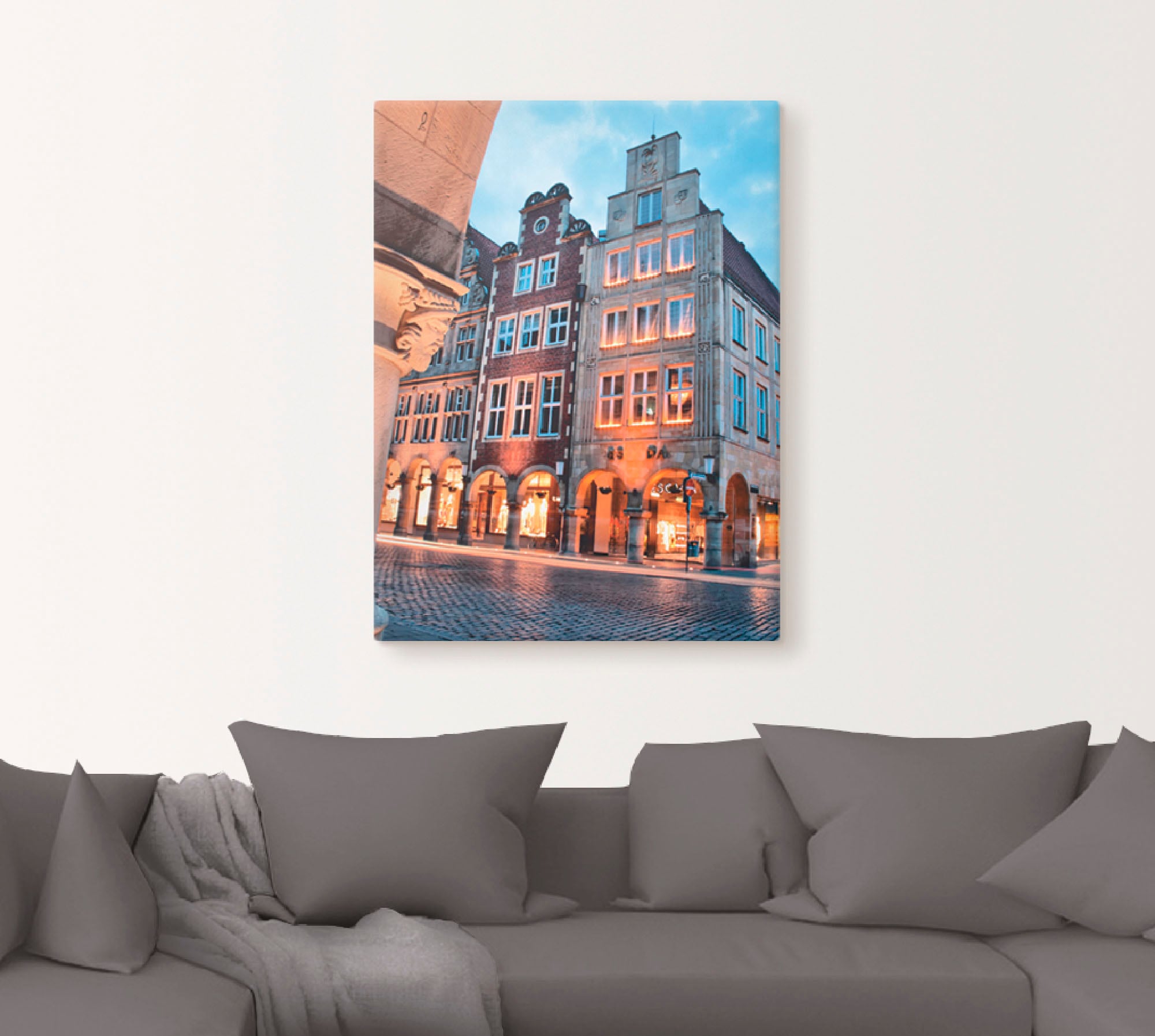 Artland Poster »Münster Skyline Abstrakte Collage I«, Gebäude, (1 St.), als Leinwandbild, Wandaufkleber oder Poster in versch. Größen