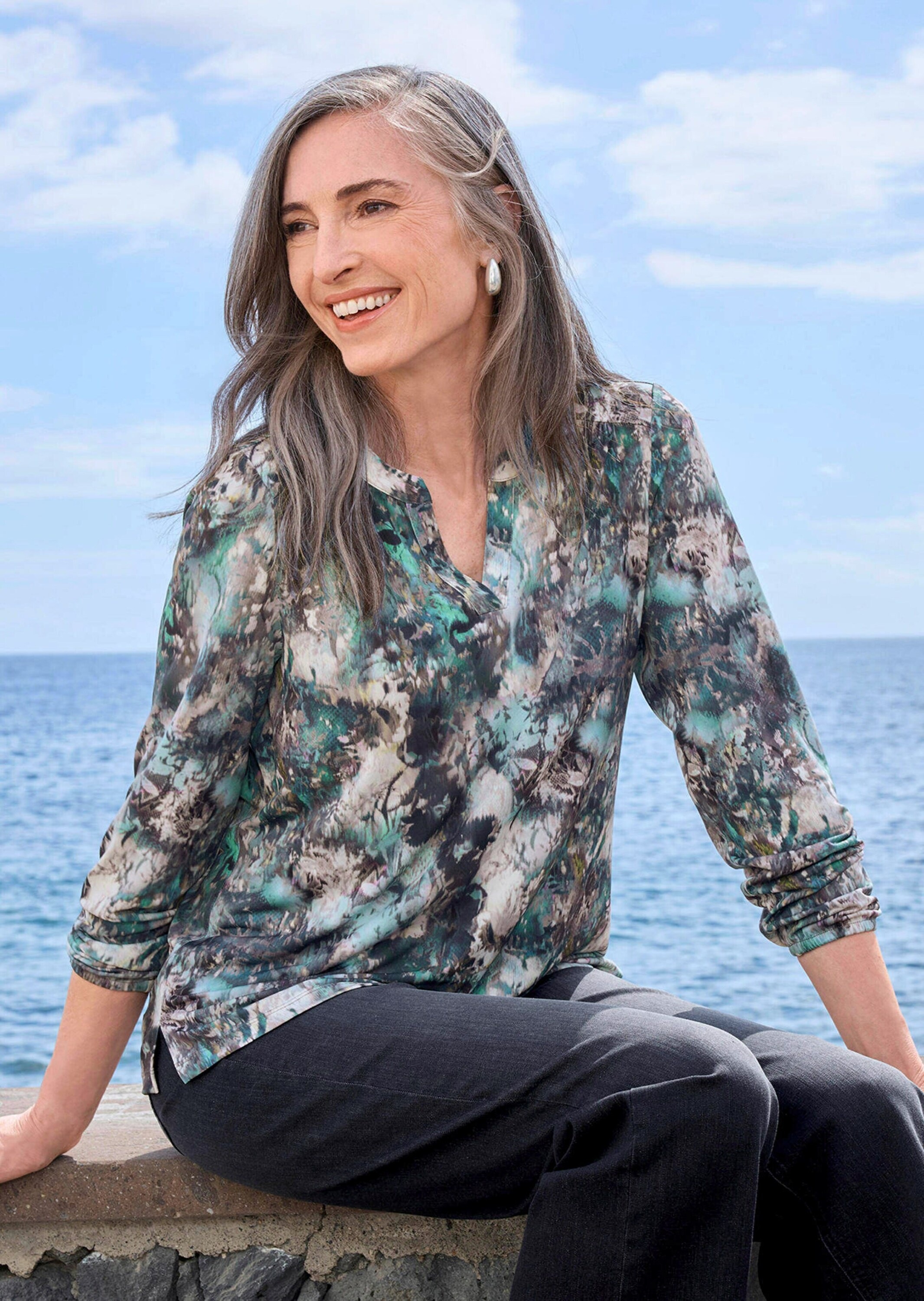 GOLDNER Kurzarmbluse »Blusenshirt in femininer Form«