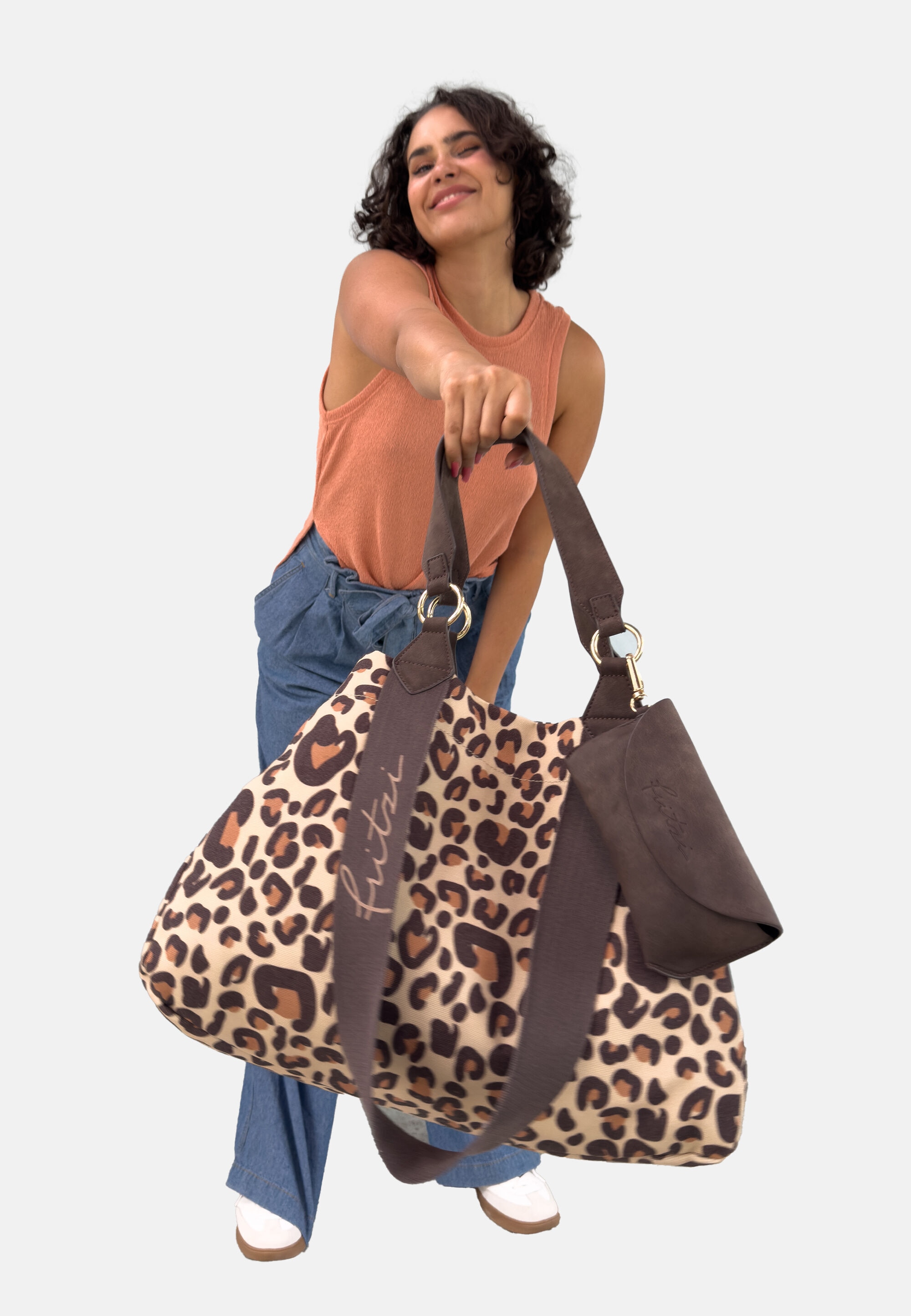 Fritzi aus Preußen Shopper »Izzy Medium Limited Leo Camel« mit Leomuster