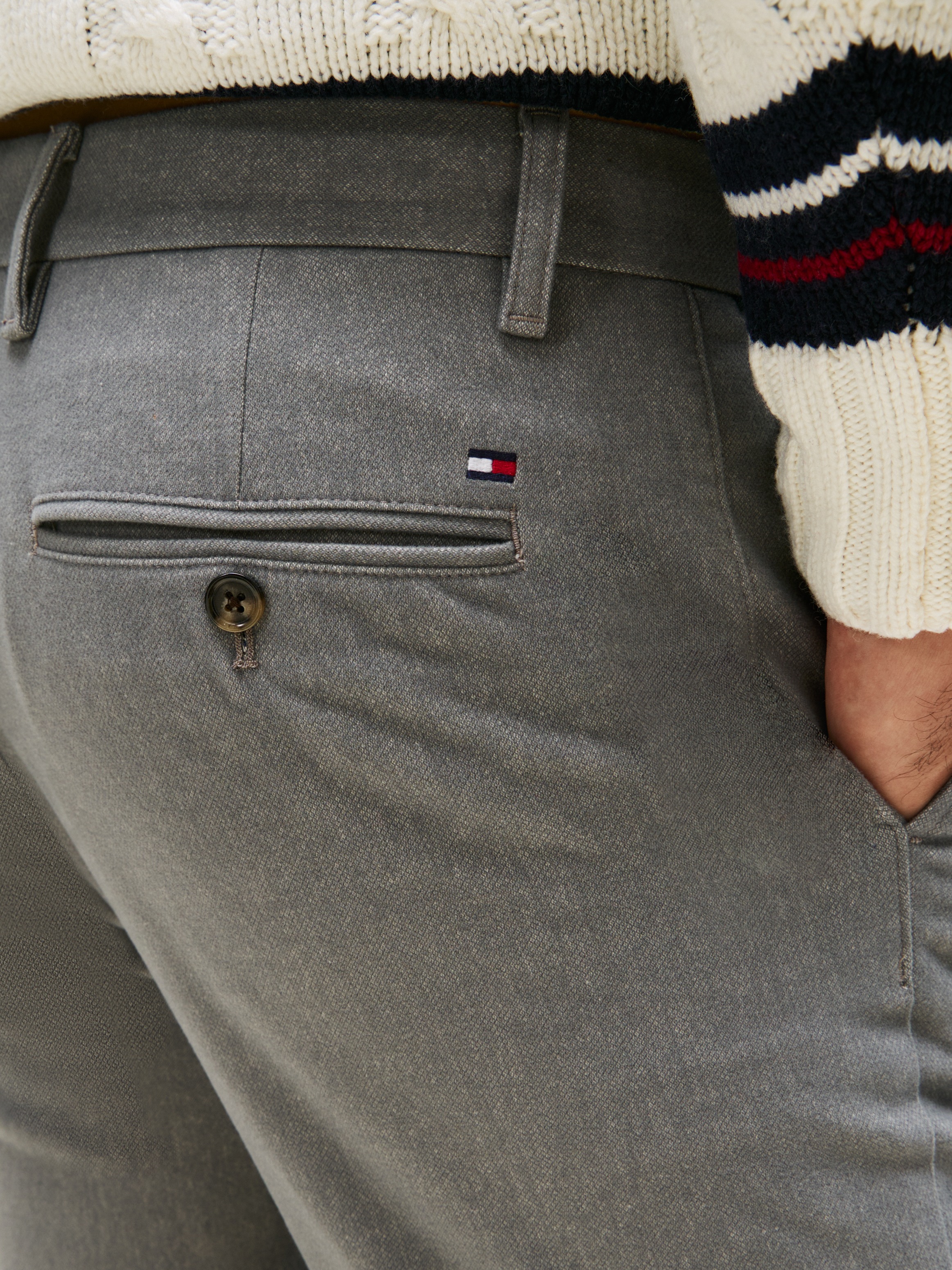 Tommy Hilfiger Chinohose "BLEECKER BRUSHED MARL", Slim Fit, gebürstete Mela günstig online kaufen