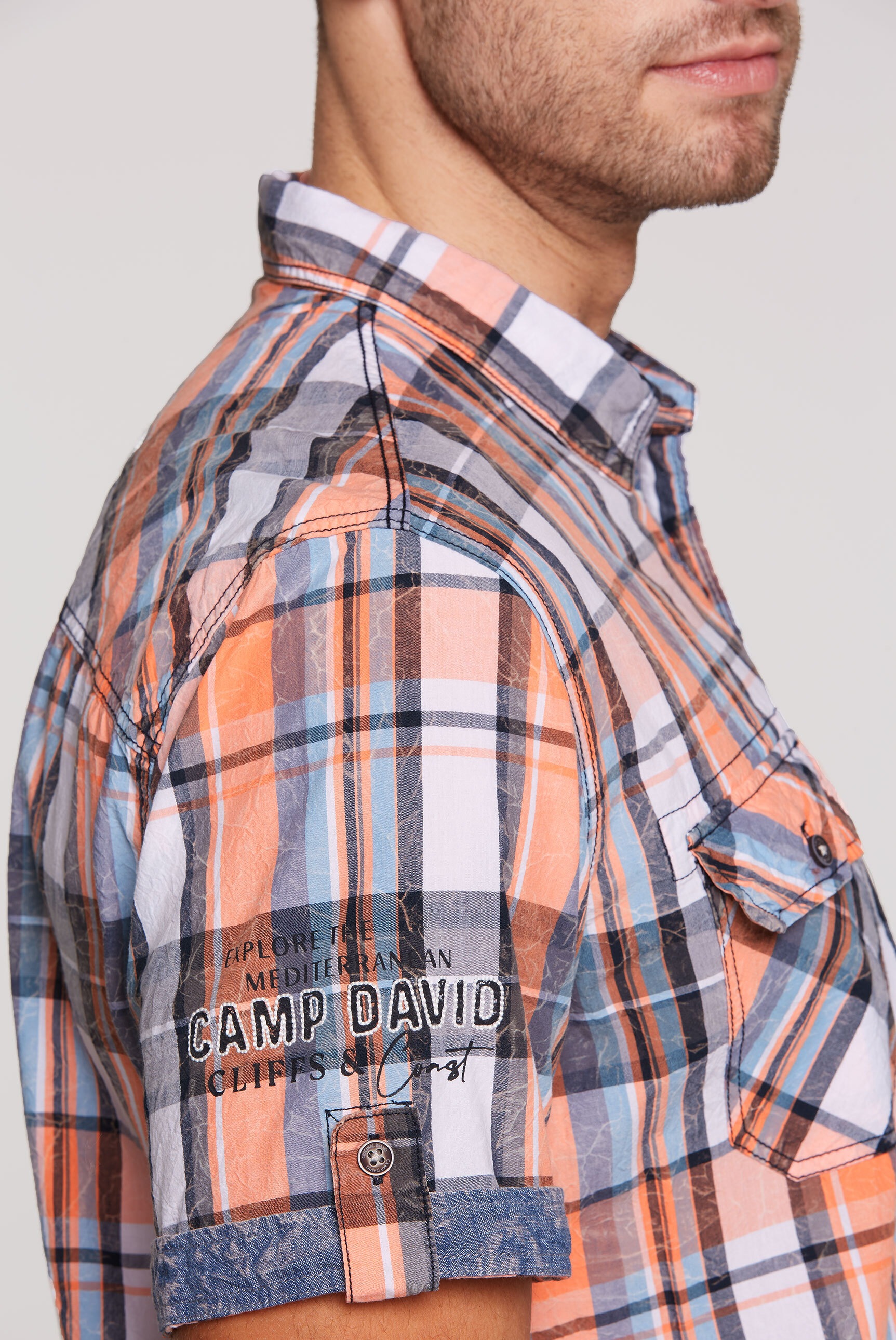 CAMP DAVID Kurzarmhemd, aus Baumwolle