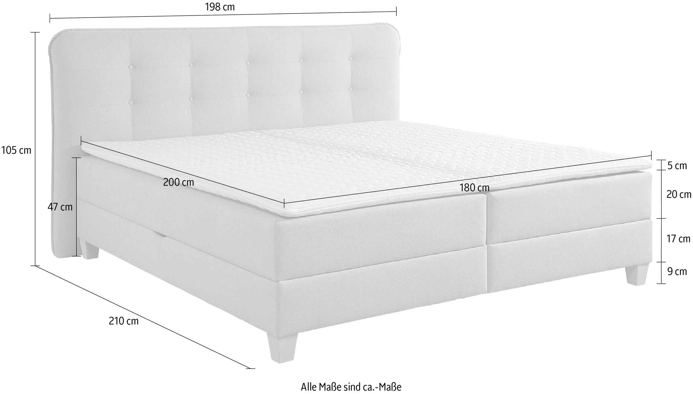 Home affaire Boxbett, inklusive Kaltschaum-Topper und Bettkasten
