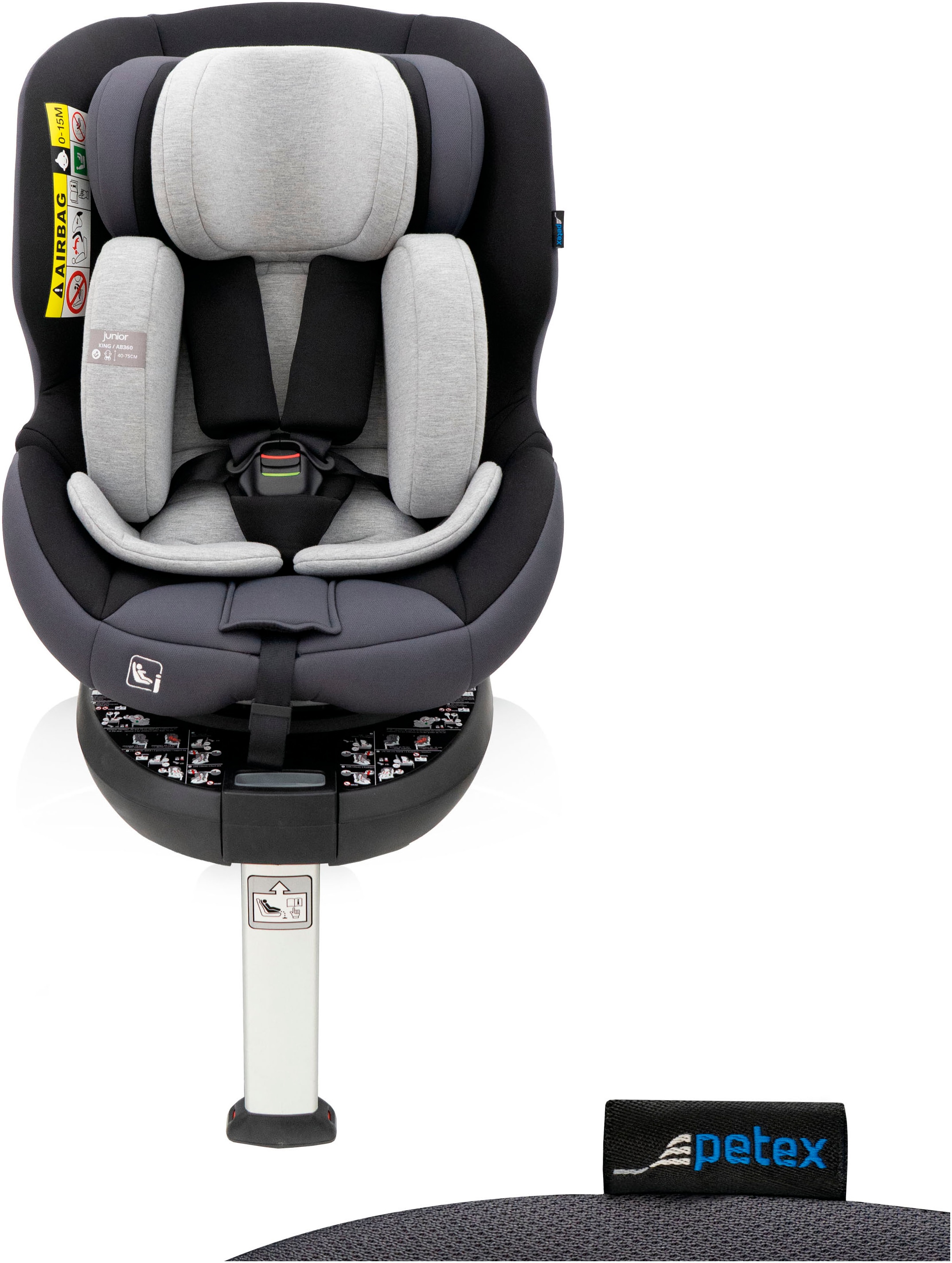 Autokindersitz »King, mit Isofix, grau«, ISOFIX-Befestigung & Stützfuß oder mit...