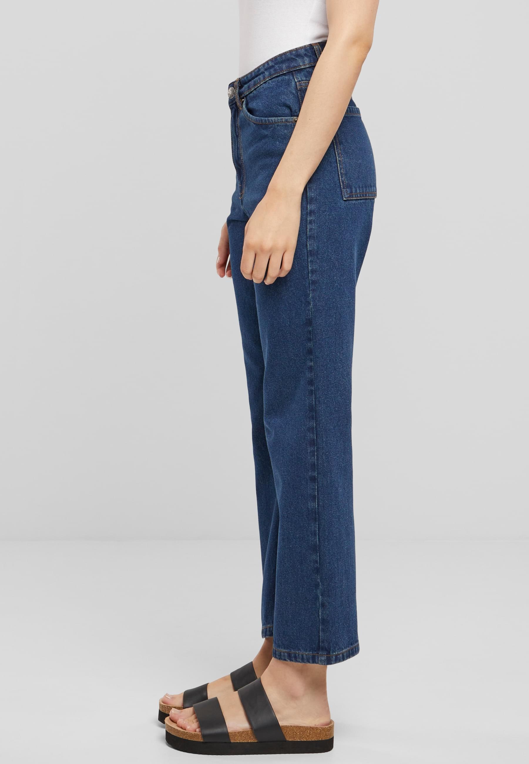 URBAN CLASSICS Bequeme Jeans »Urban Classics Damen Ladies Cropped Straight Leg Denim Pants«