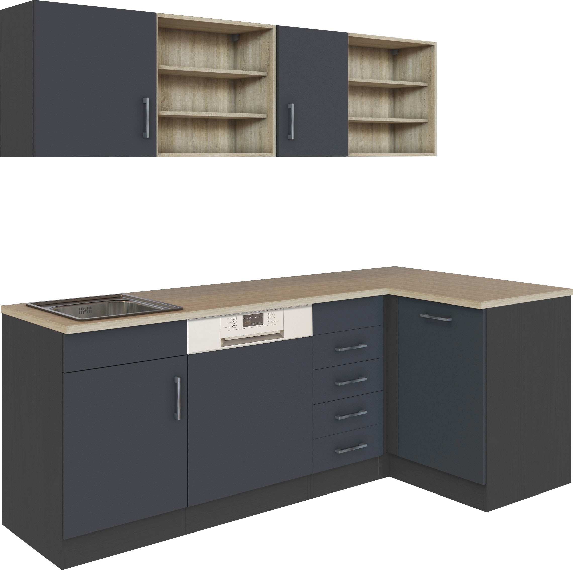 KOCHSTATION Küche "KS-Mali" Stellbreite 210/110 cm, mit E-Geräten günstig online kaufen
