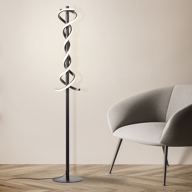 Brilliant LED Stehlampe »Amalie«, 2100 lm, Höhe 128 cm, Metall/Kunststoff,  schwarz | BAUR