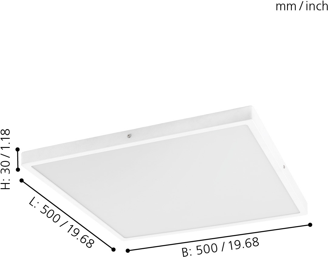 EGLO Aufbauleuchte »FUEVA 1«, 1 flammig, Leuchtmittel LED-Board | LED fest integriert, schlankes Design, nur 3 cm hoch