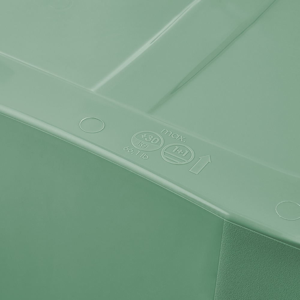 keeeper Aufbewahrungsbox »Emil, Box mit Deckel, 2er Set, 45 L, 55,5x40x30 cm« ineinander und aufeinander stapelbar