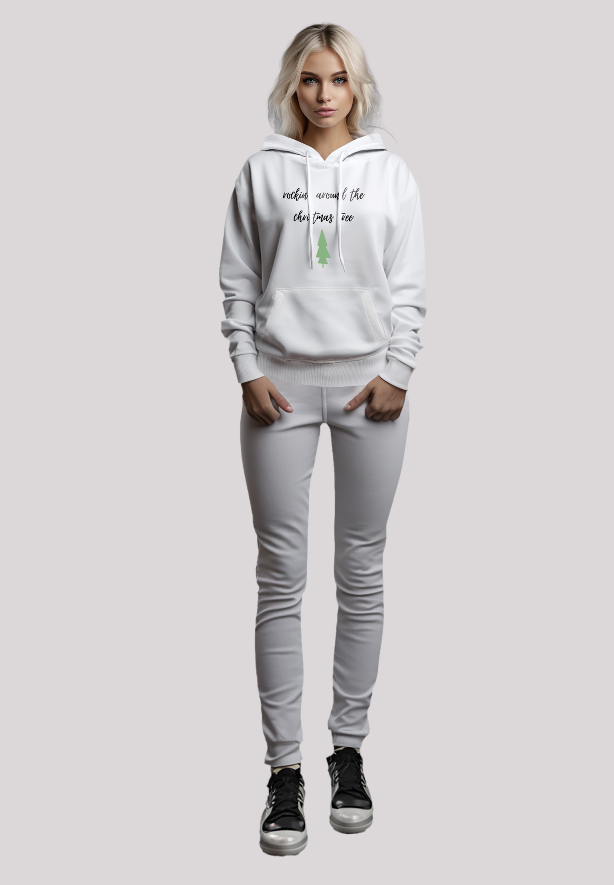 F4NT4STIC Kapuzenpullover »Rockin around the Christmas Weihnachten tree«, Premium Qualität, Weihnachten, Geschenk