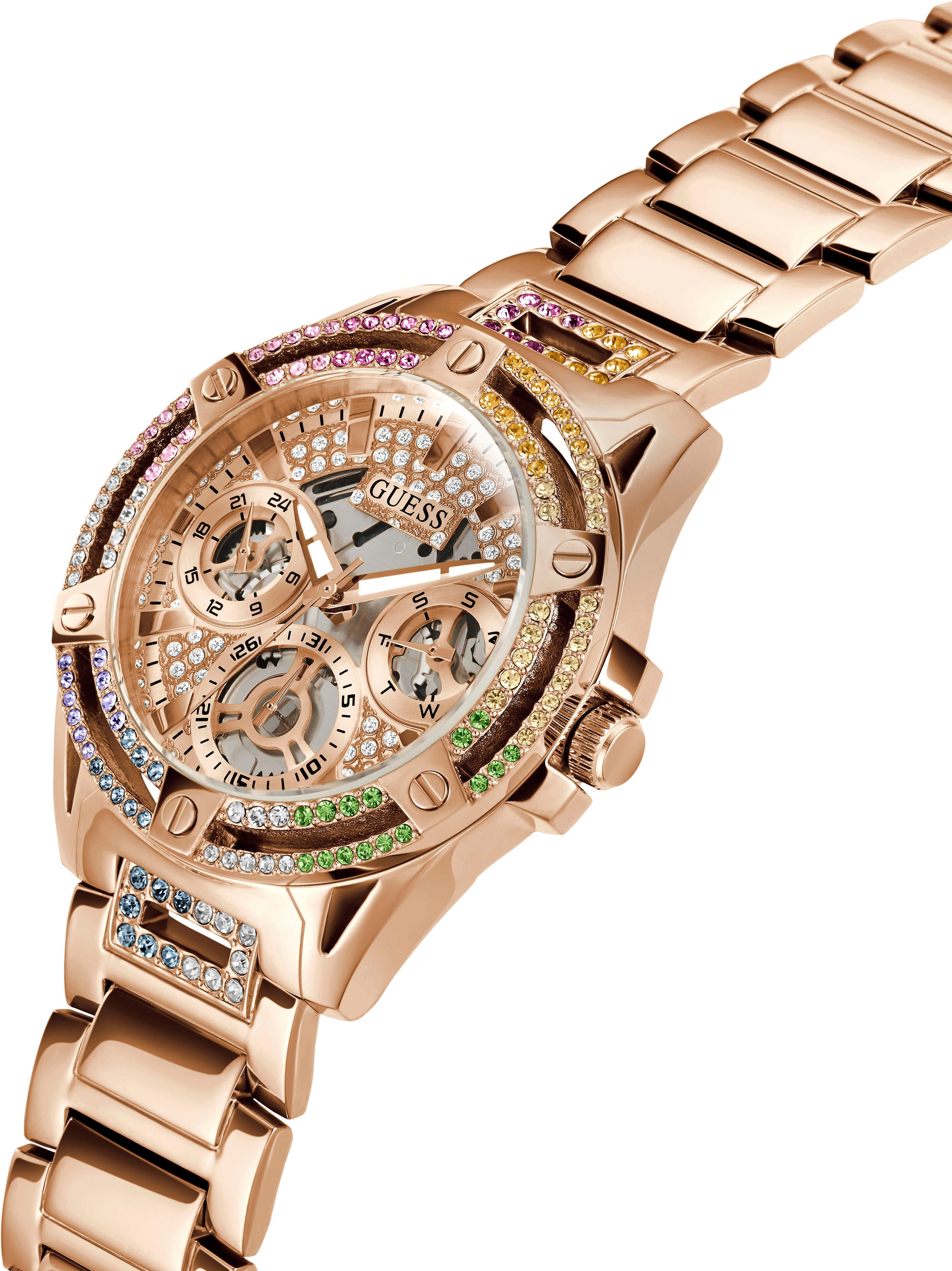 Guess Multifunktionsuhr »QUEEN«, Armbanduhr, Quarzuhr, Damenuhr