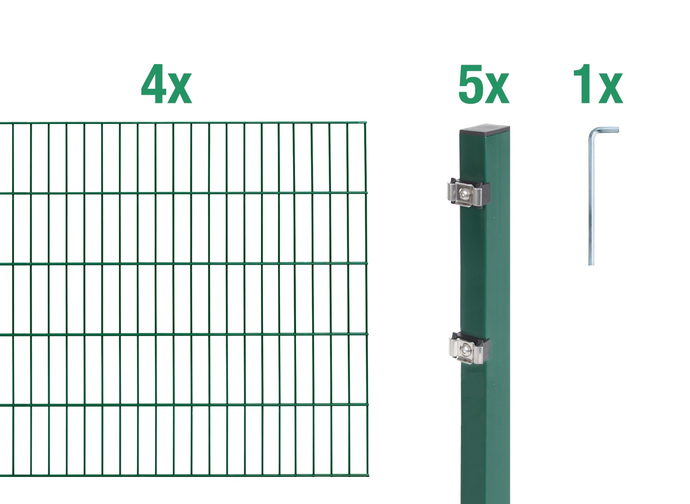 Alberts Doppelstabmattenzaun "Grundset" Höhe: 80-200 cm, Gesamtlänge: 4-30 m, zum Einbetonieren