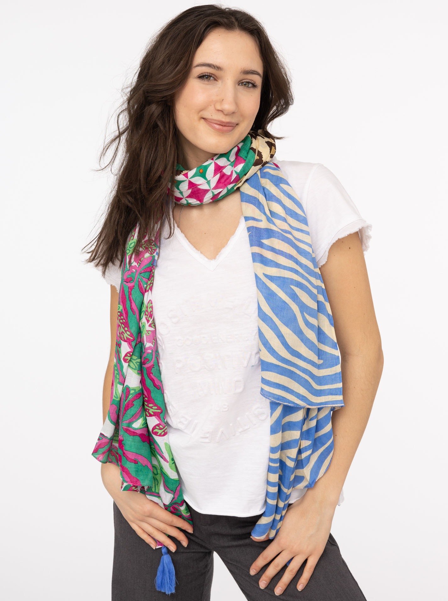 Zwillingsherz Modetuch »"Wild Flower"«, Mit Leo und Zebra Muster