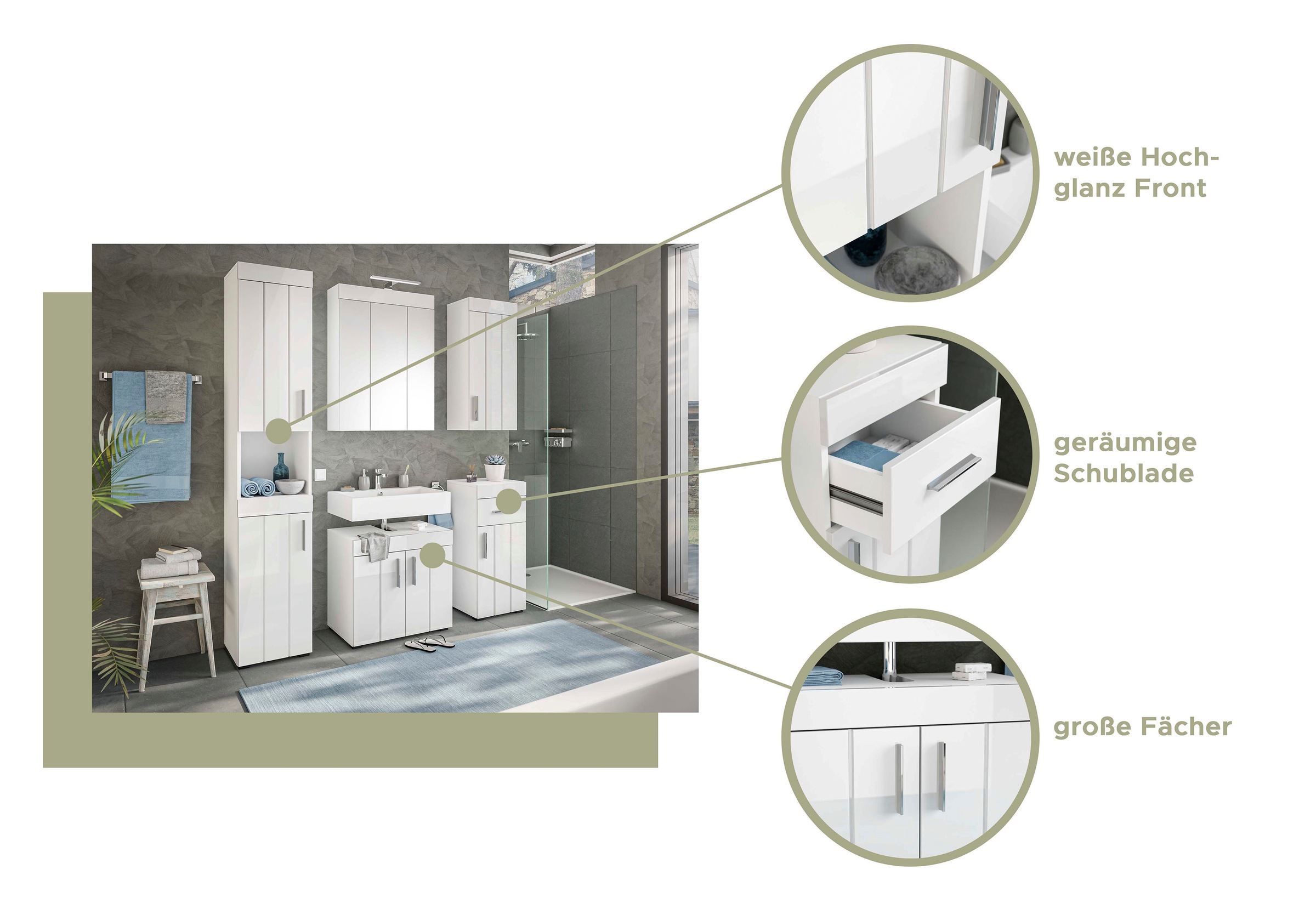 welltime Hängeschrank »Triest«, Breite 36 cm