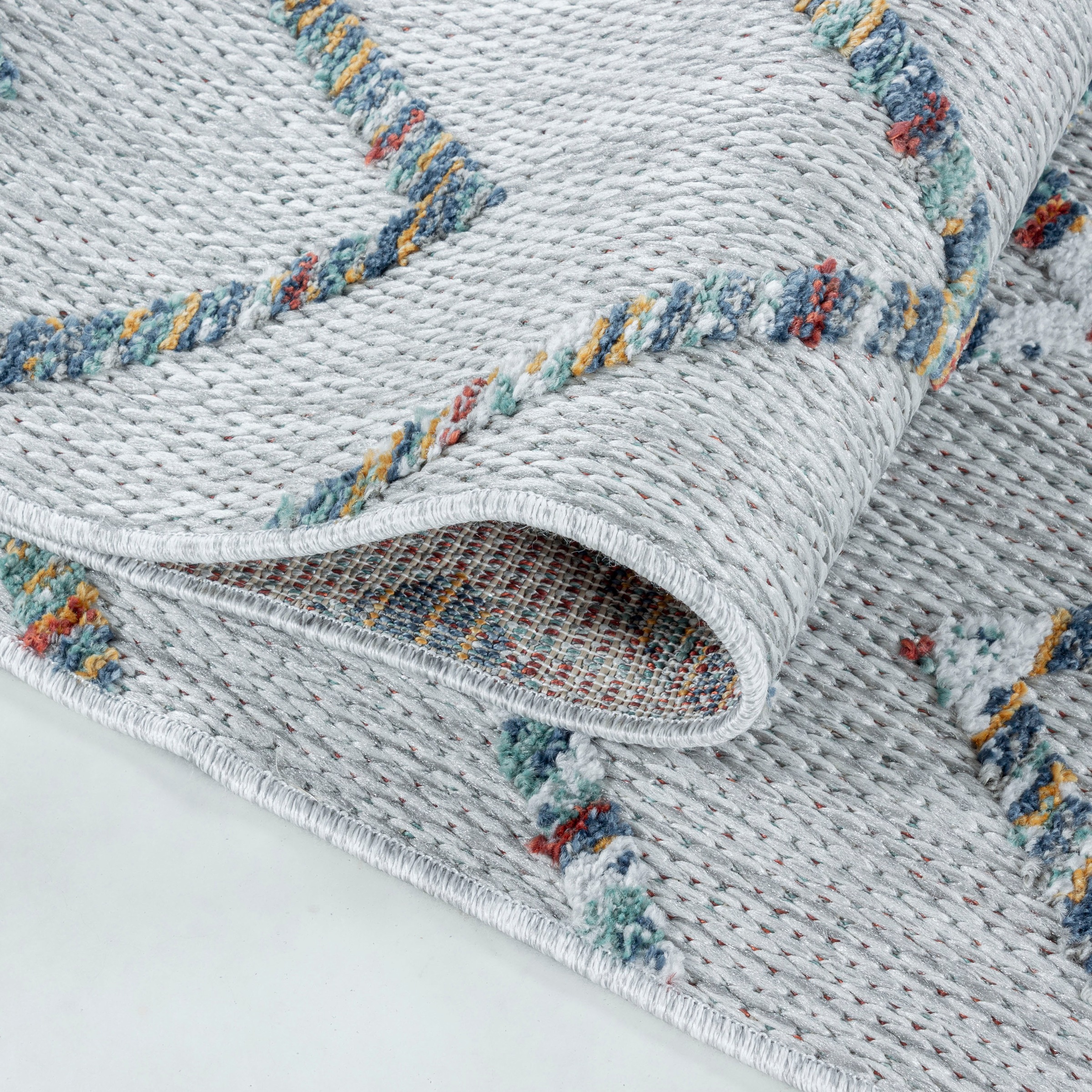 Ayyildiz Teppiche Teppich »BAHAMA 5152« rechteckig 8 mm Höhe Läufer, Flachflor mit Hoch-Tief-Struktur, In-und Outdoor geeignet