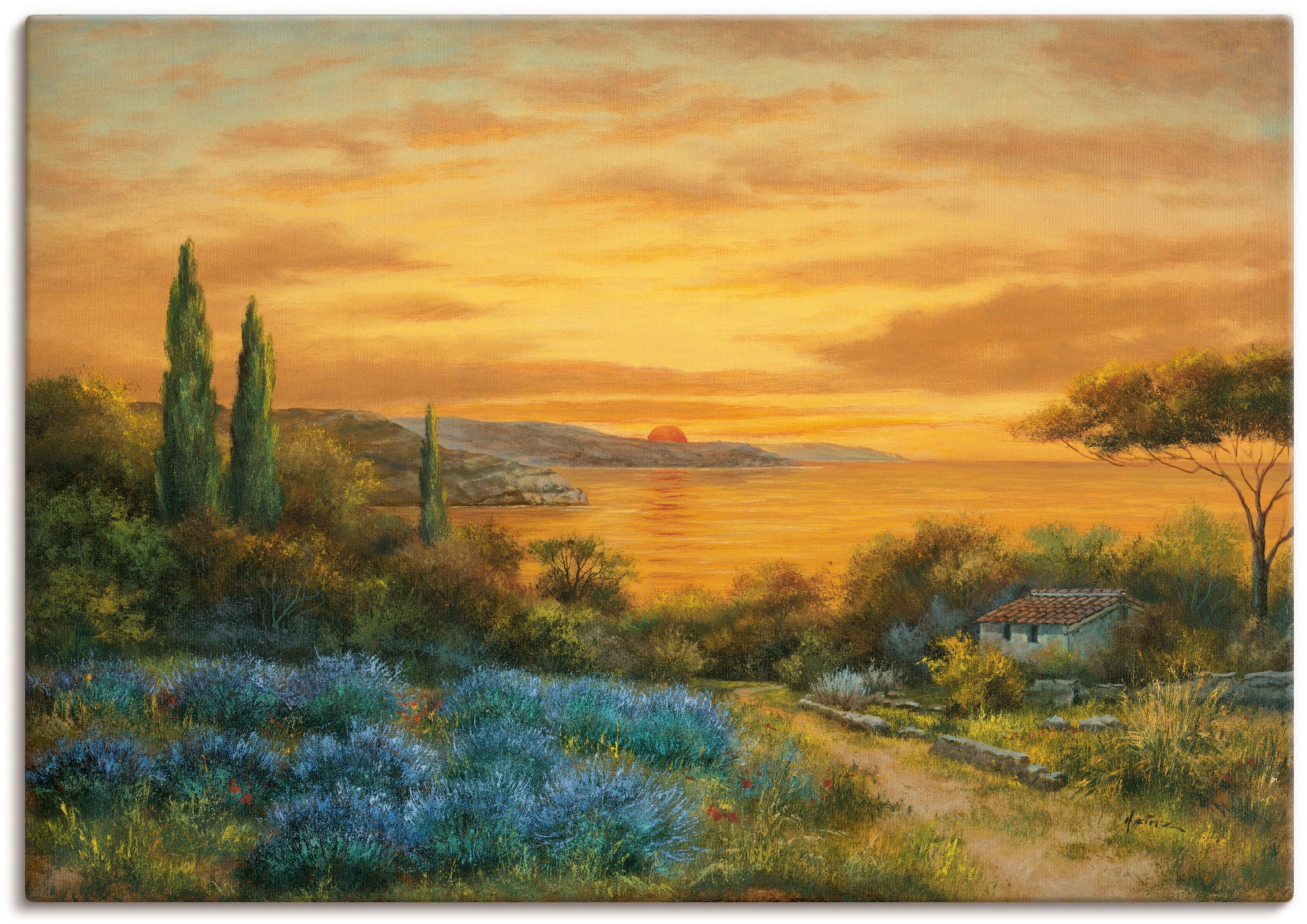 Artland Leinwandbild "Toskanabucht" Europa 1 Stk. tlg. auf Holzrahmen gespa günstig online kaufen