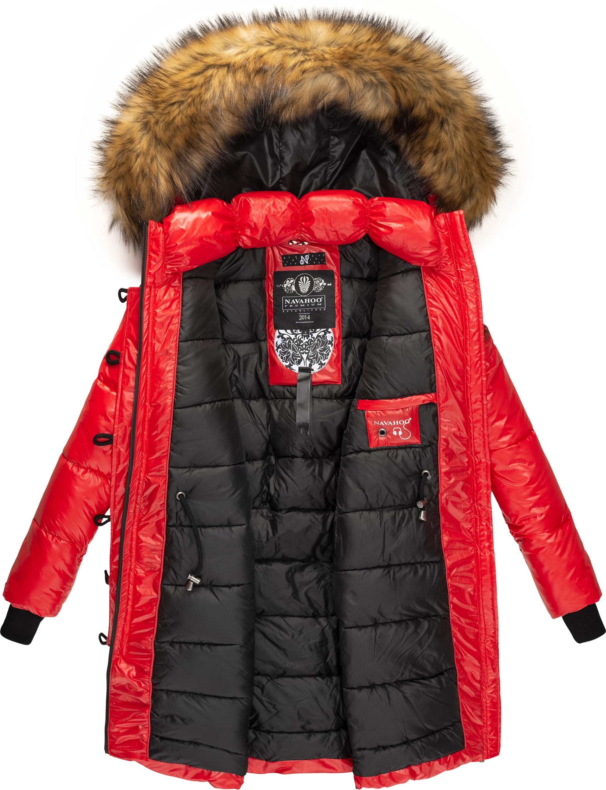 Navahoo Wintermantel »Zuckerle«, modischer Damen Steppmantel m. abnehmb. Kunstfell