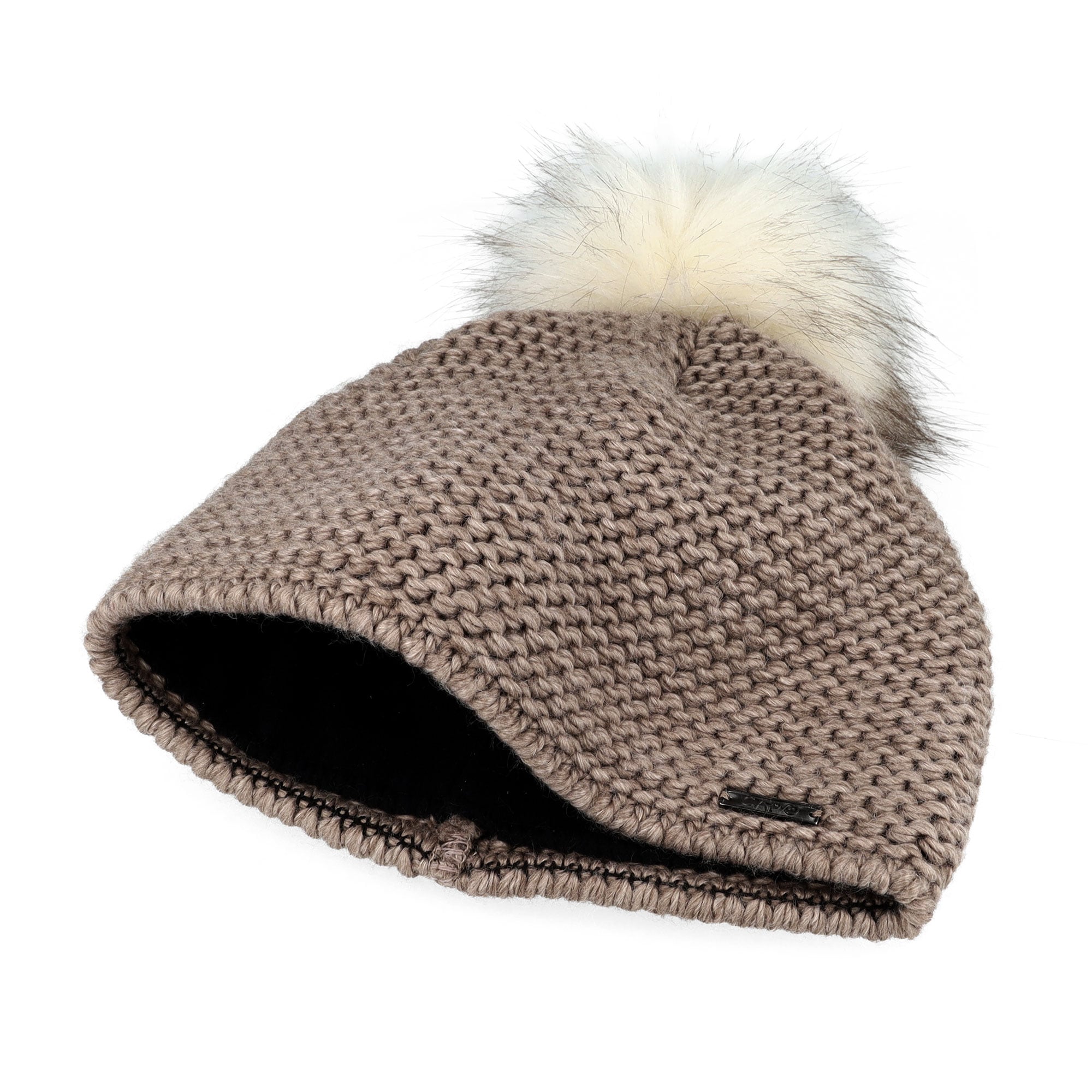 CAPO Bommelmütze Grobstrick, unifarben, gefüttert