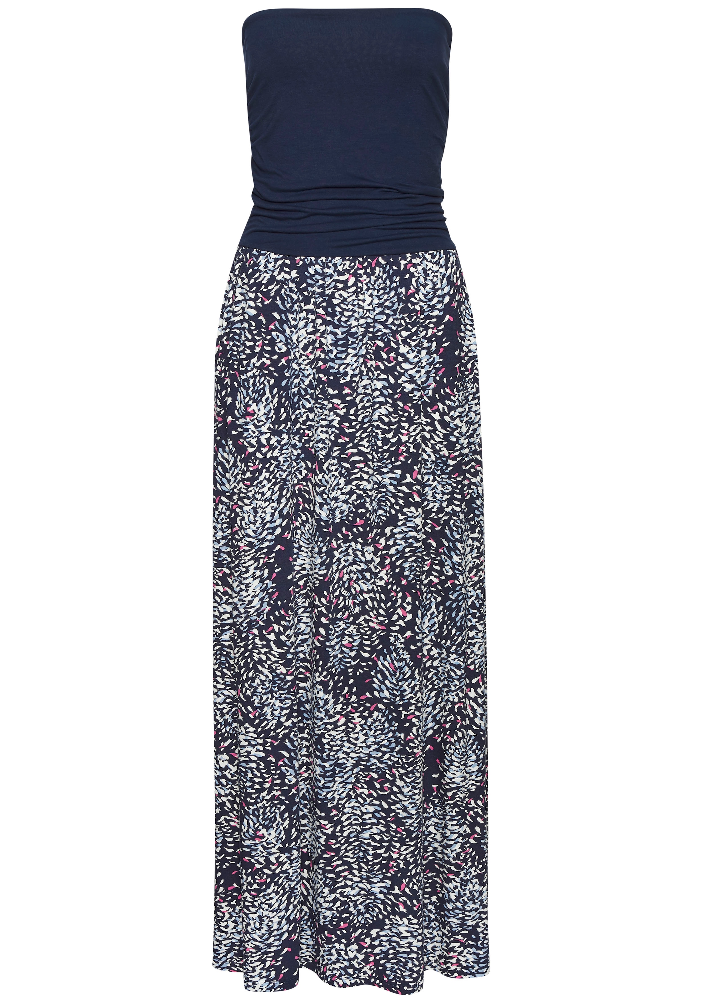 Vivance Maxikleid, mit schmalem Oberteil und Taschen, Strandkleid, Alloverprint
