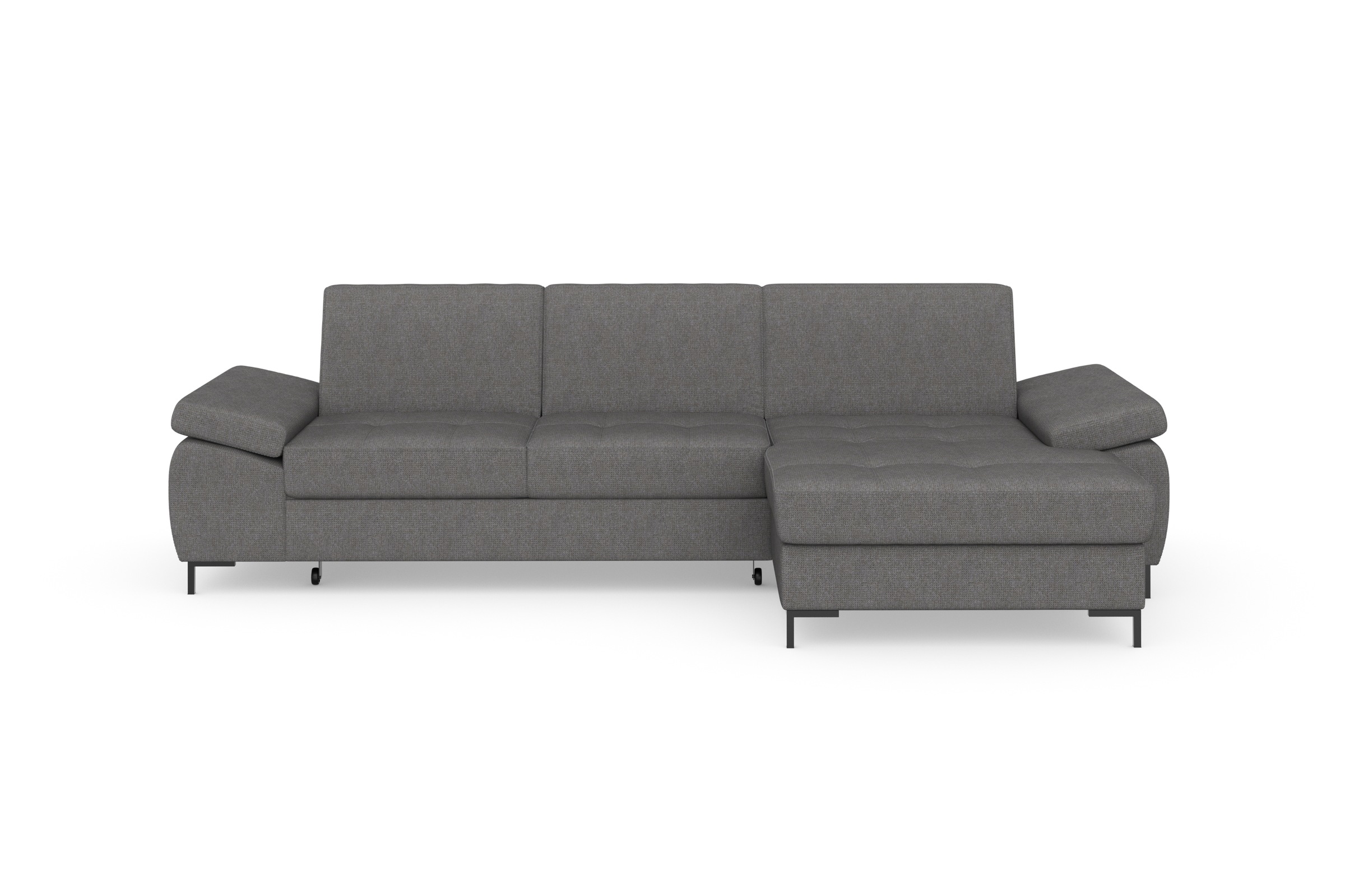 DOMO collection Ecksofa »Capelo, komfortabel, klare Linien zeichnen dieses Design aus, L-Form«, mit Armteilverstellung, wahlweise mit Bettfunktion, Federkern