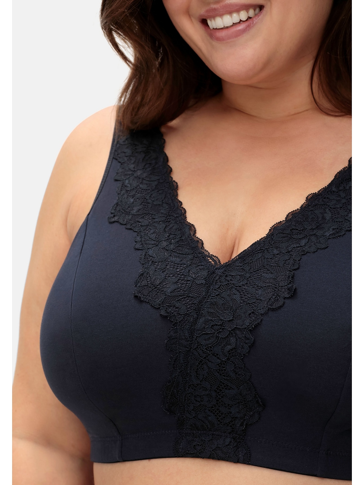 Sheego Bügelloser BH »Große Größen«, in Bustier-Form, mit Spitzenborte