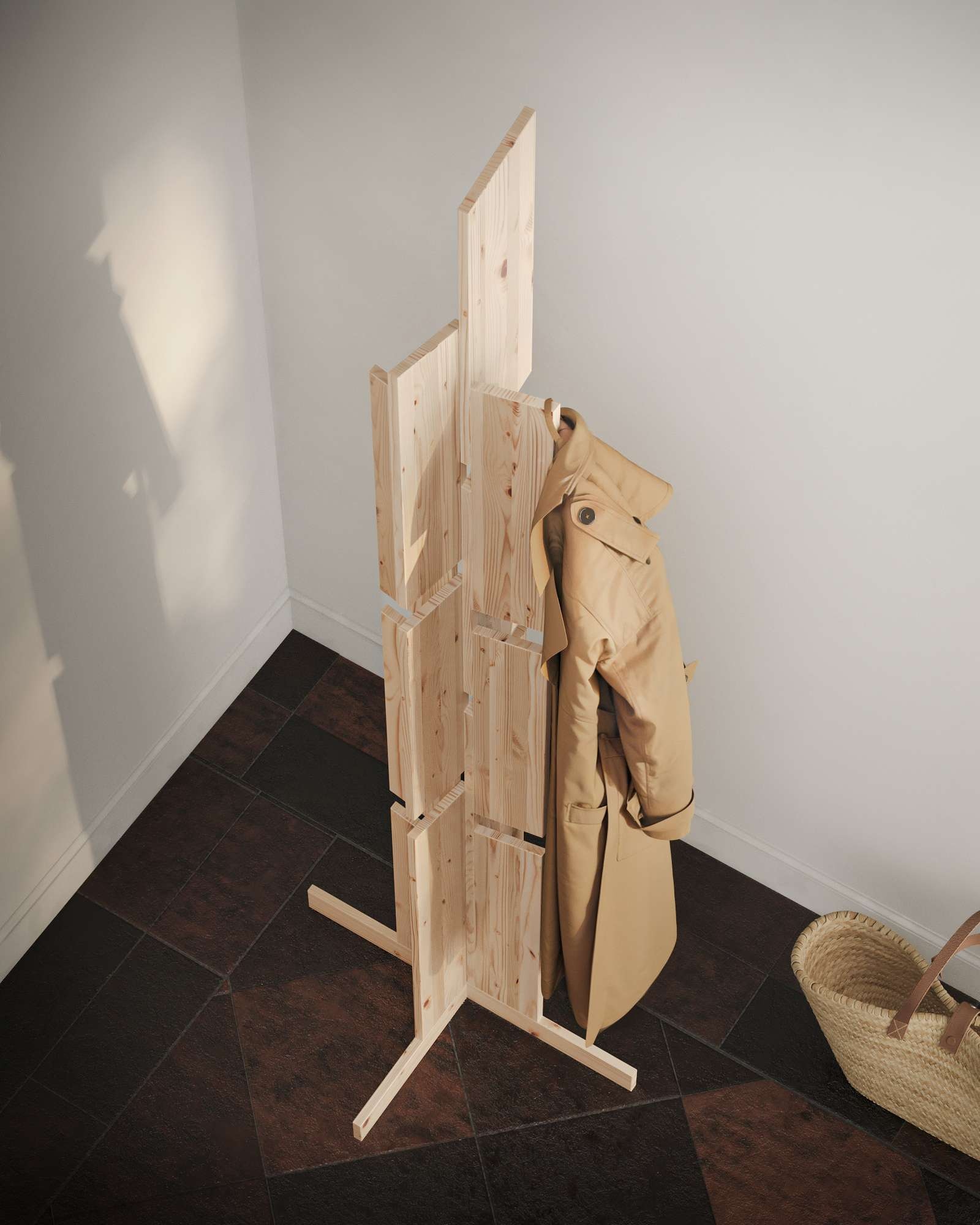 Karup Design Garderobenständer »Keeper Coat Stand, Kleiderständer mit 12 Haken, Made in Europe«, (B/H/T: ca 60 x 60 x 186 cm), frei stehend, vielseitig einsetzbar, FSC®-zertifiziertes Massivholz