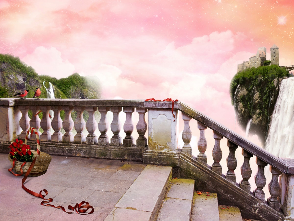 Papermoon Fototapete "Treppe in Fantasiewelt"