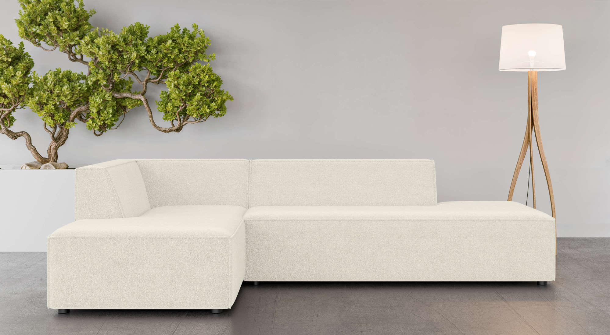 OTTO home Ecksofa "Ecksofa Cavan mit Ottomane links oder rechts bestellbar" L-Form mit Wellenunterfederung, Maße B/T/H: 270/180/72 cm
