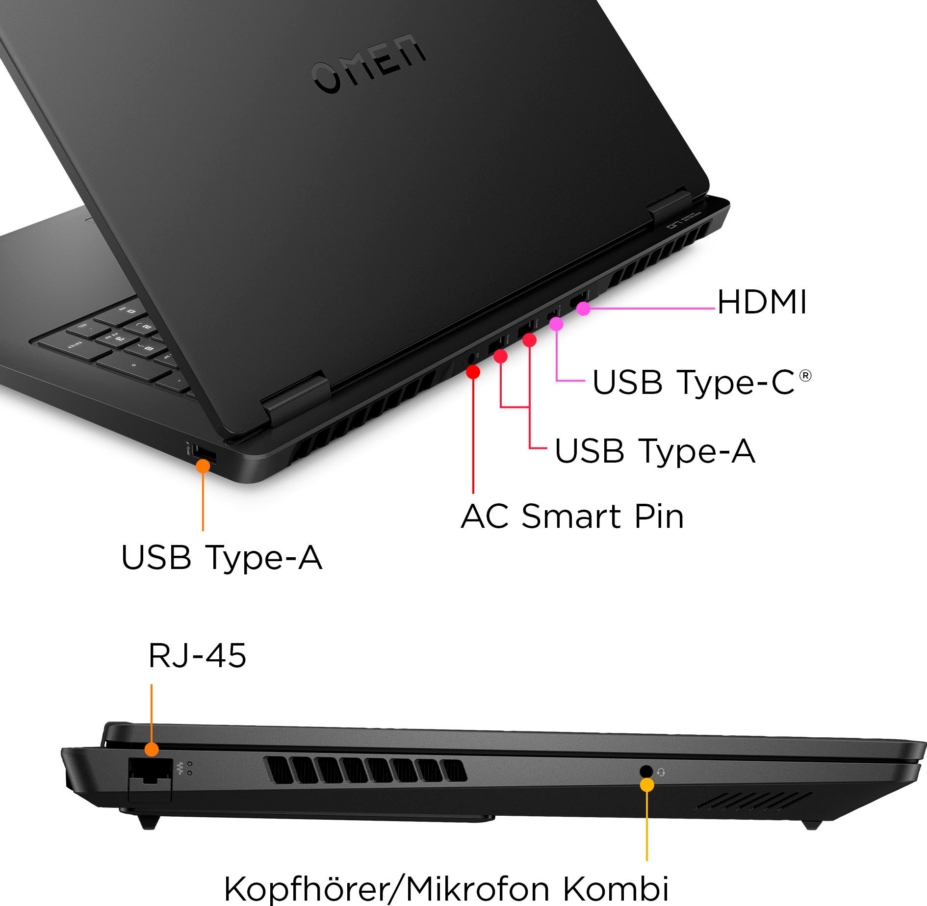 HP Gaming-Notebook »OMEN 17-db AMD«, 43,94 cm, / 17,3 Zoll, AMD, Ryzen™ AI 7, GeForce RTX 5060, 1000 GB SSD