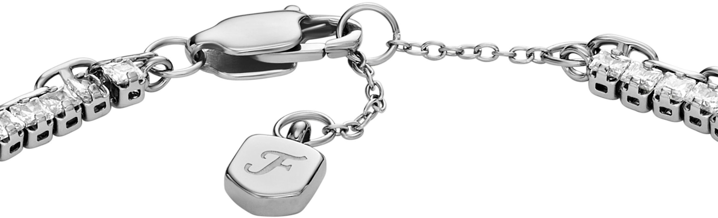 Fossil Armband »Schmuck Geschenk Metall Armkette Heritage, JA7272710, JA7273040«, mit Glasstein