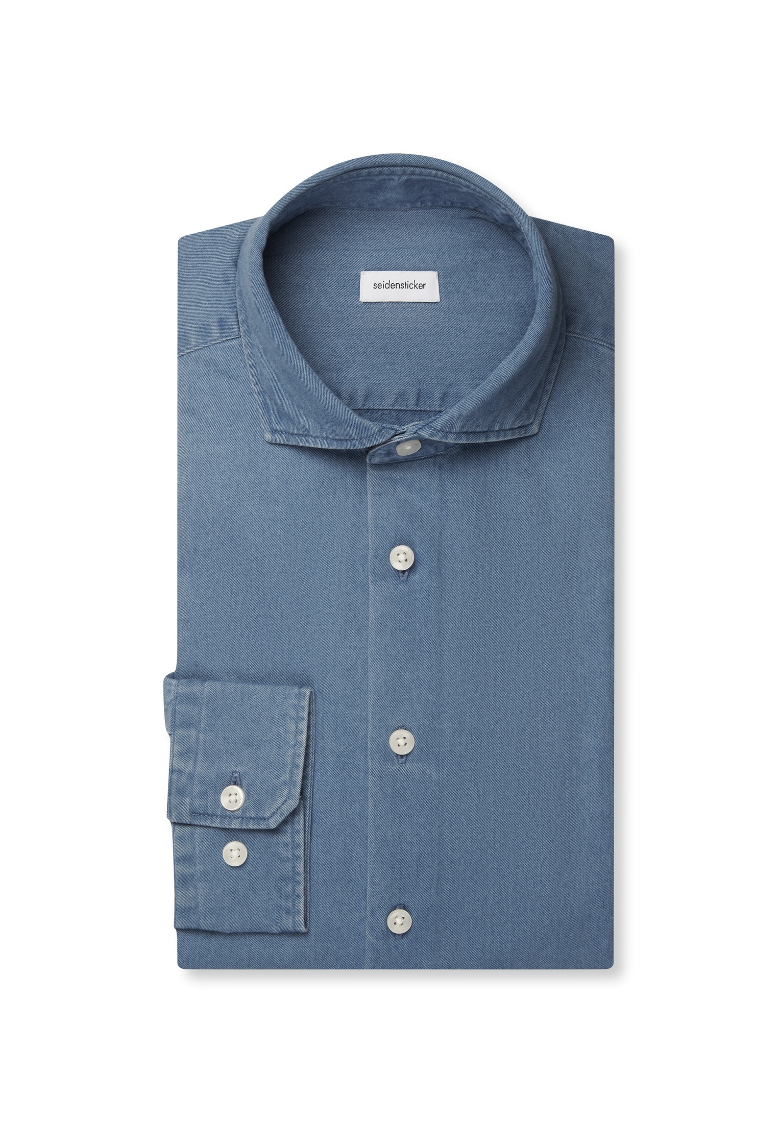 seidensticker Jeanshemd Regular 1/1 Kentkragen Denim