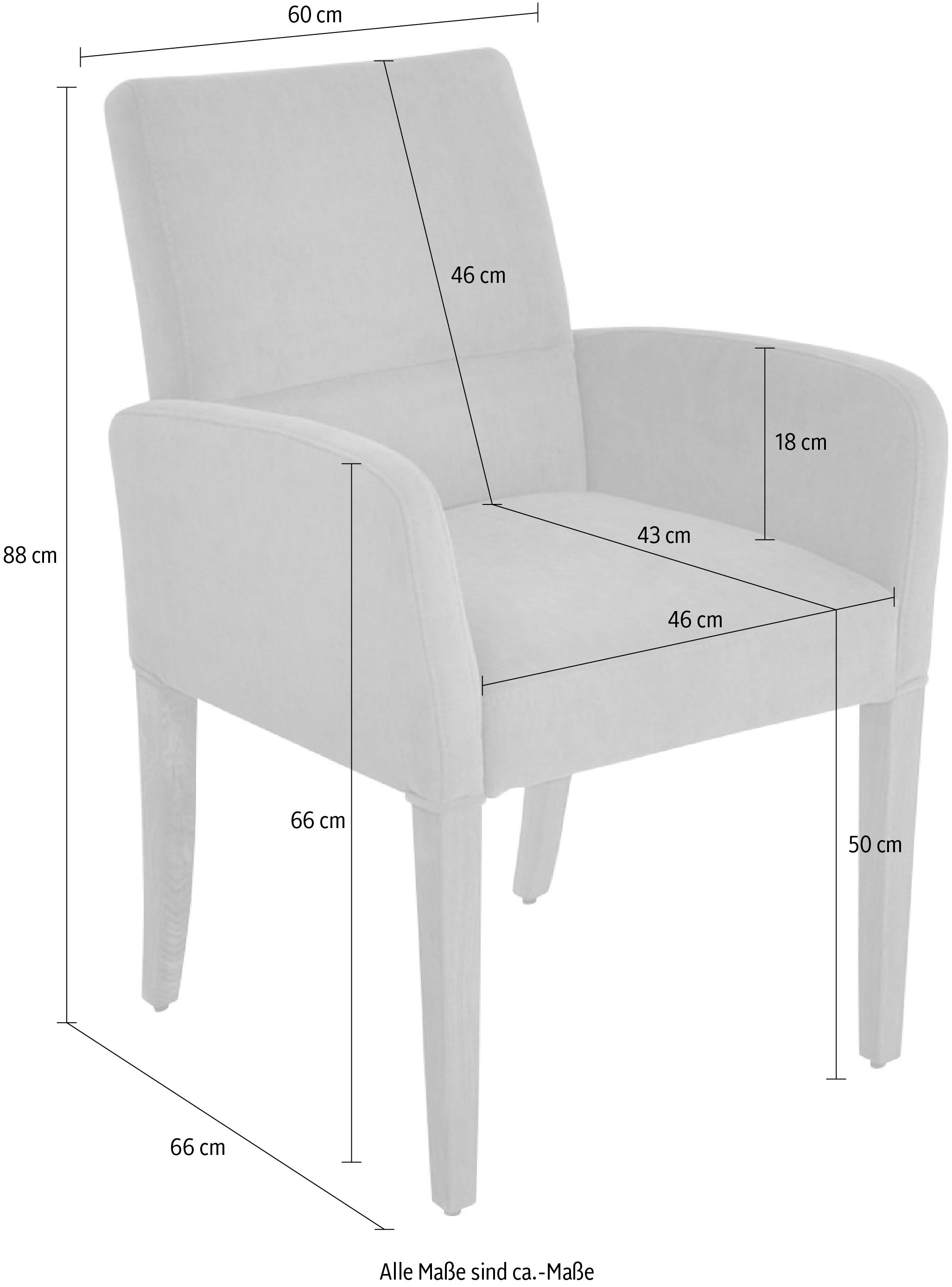 K+W Komfort & Wohnen Armlehnstuhl »GOBY«, Microfaser 785, 4-Fuß-Armlehnenstuhl mit Füßen in Wildeiche geölt, mit Polsterung