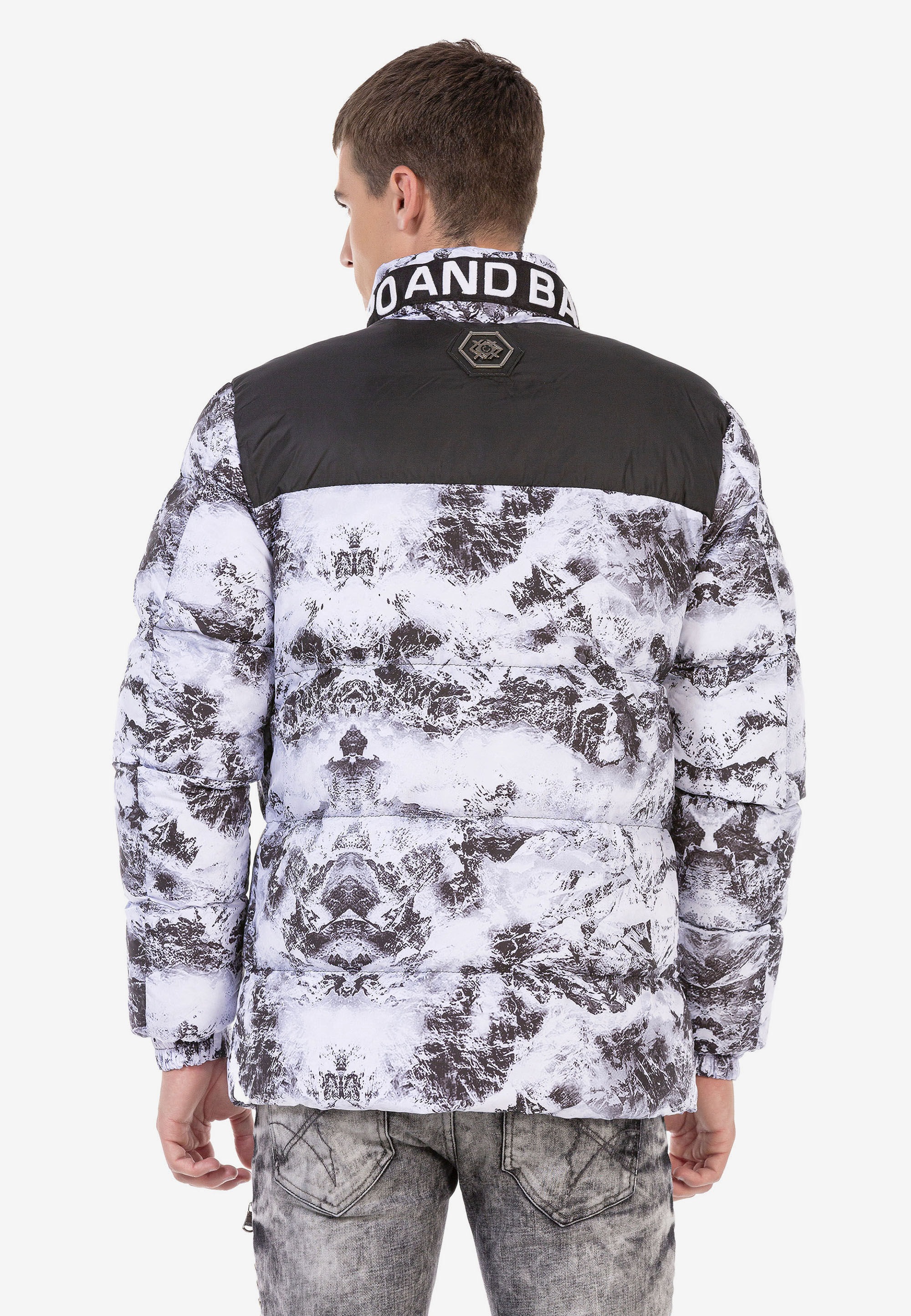 Cipo & Baxx Winterjacke »Winterjacke«, ohne Kapuze, mit Allover-Muster