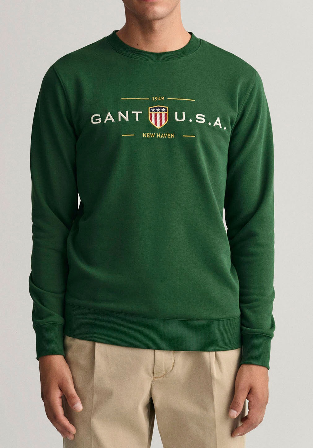 ▷ BANNER bestellen Gant mit aufgestickter BAUR Sweatshirt | »D1. C-NECK«, SHIELD Flaggenwappen-Grafik