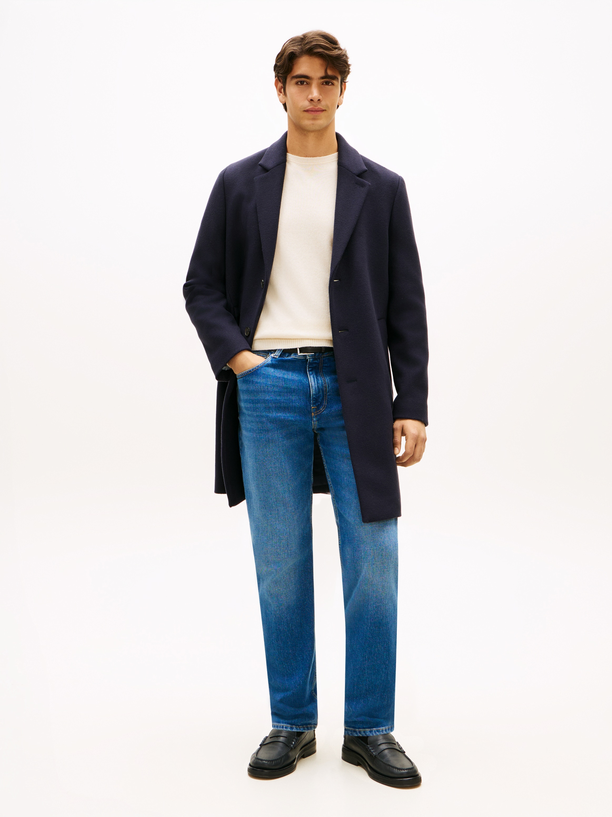 Tommy Hilfiger Wollmantel "WOOL MIX COAT" Reverskragen, regular fit